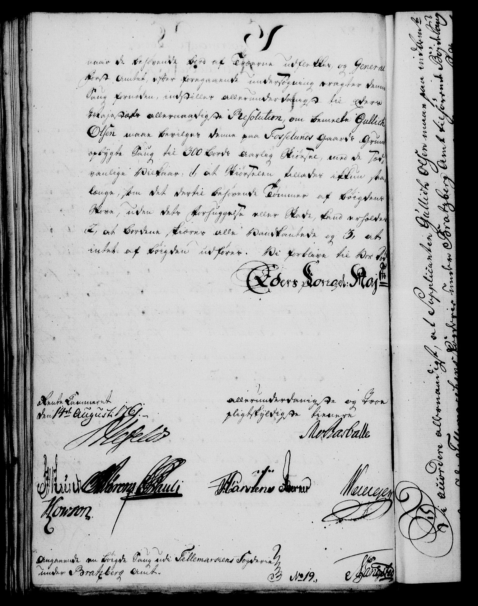 Rentekammeret, Kammerkanselliet, AV/RA-EA-3111/G/Gf/Gfa/L0043: Norsk relasjons- og resolusjonsprotokoll (merket RK 52.43), 1761, s. 373