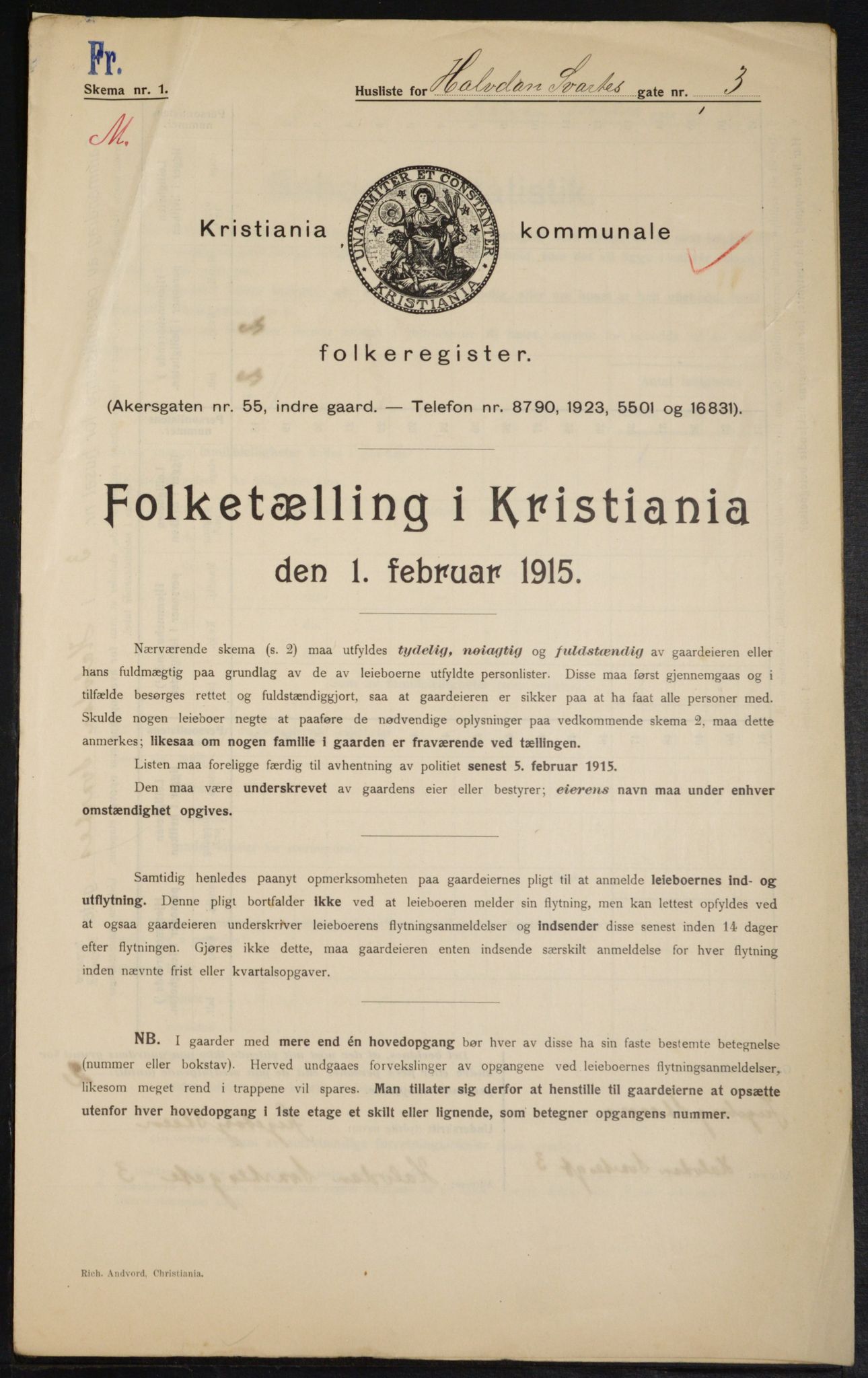 OBA, Kommunal folketelling 1.2.1915 for Kristiania, 1915, s. 33739