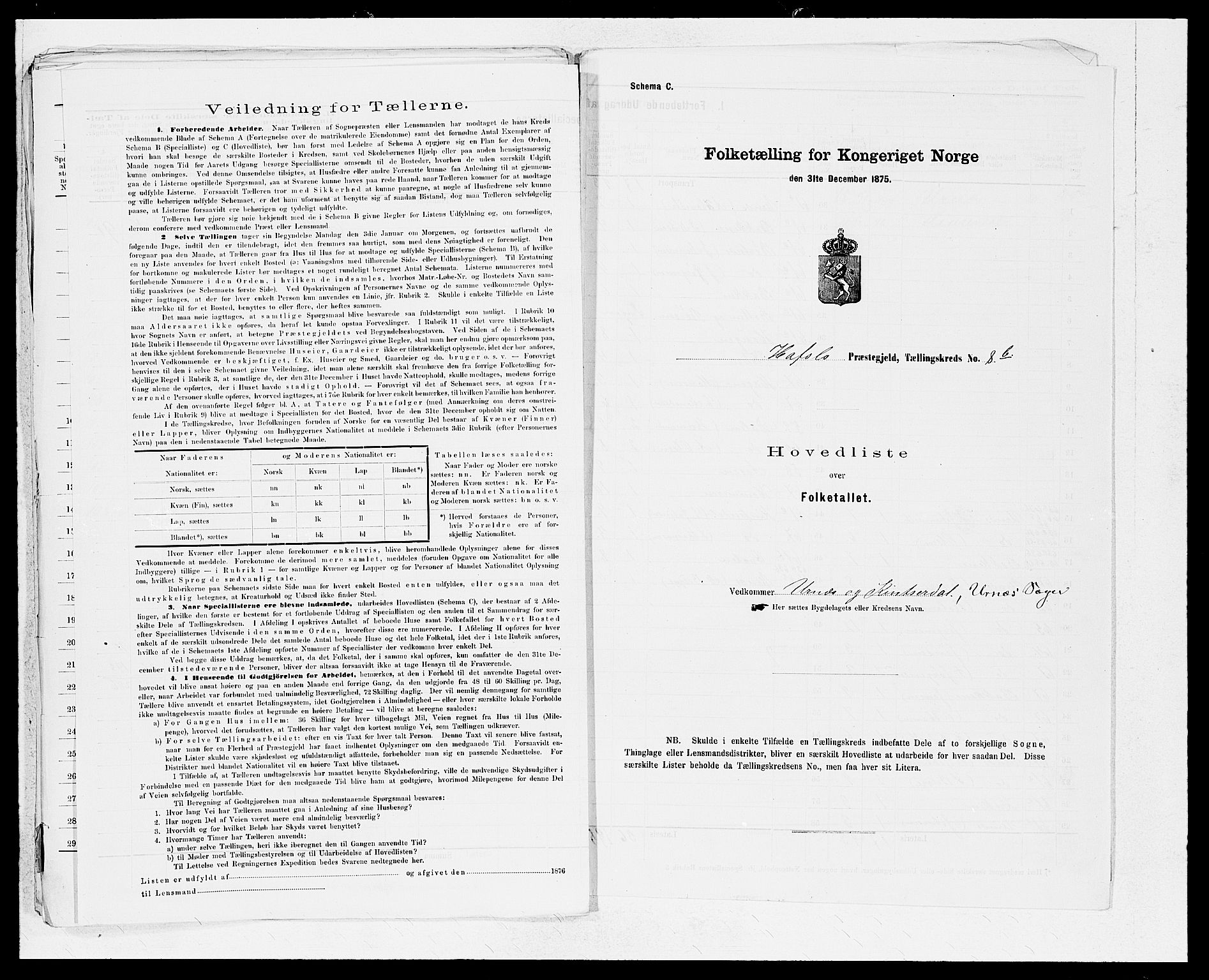 SAB, Folketelling 1875 for 1425P Hafslo prestegjeld, 1875, s. 24