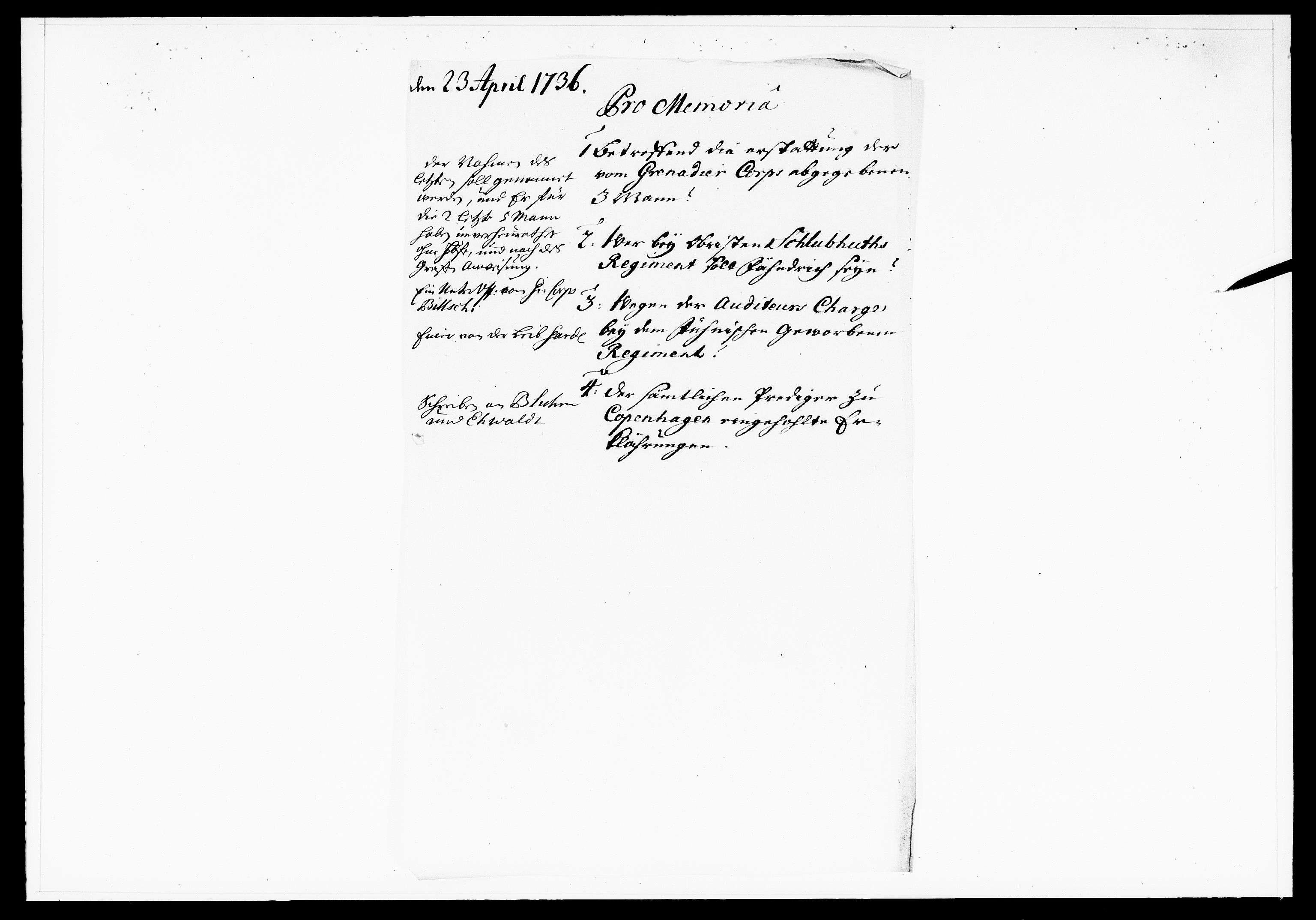 Krigskollegiet, Krigskancelliet, DRA/A-0006/-/1130-1137: Refererede sager, 1736, s. 160