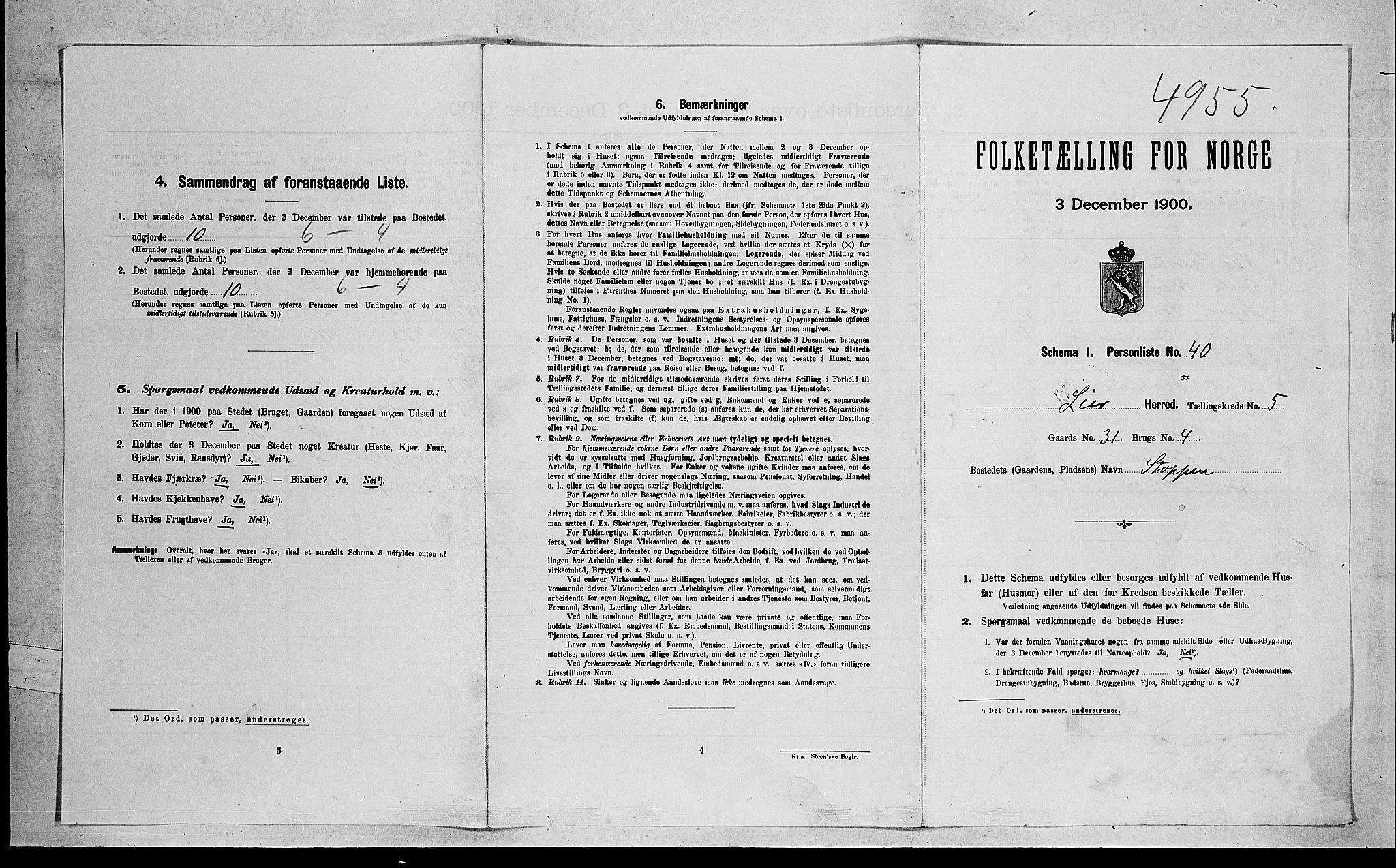RA, Folketelling 1900 for 0626 Lier herred, 1900, s. 937