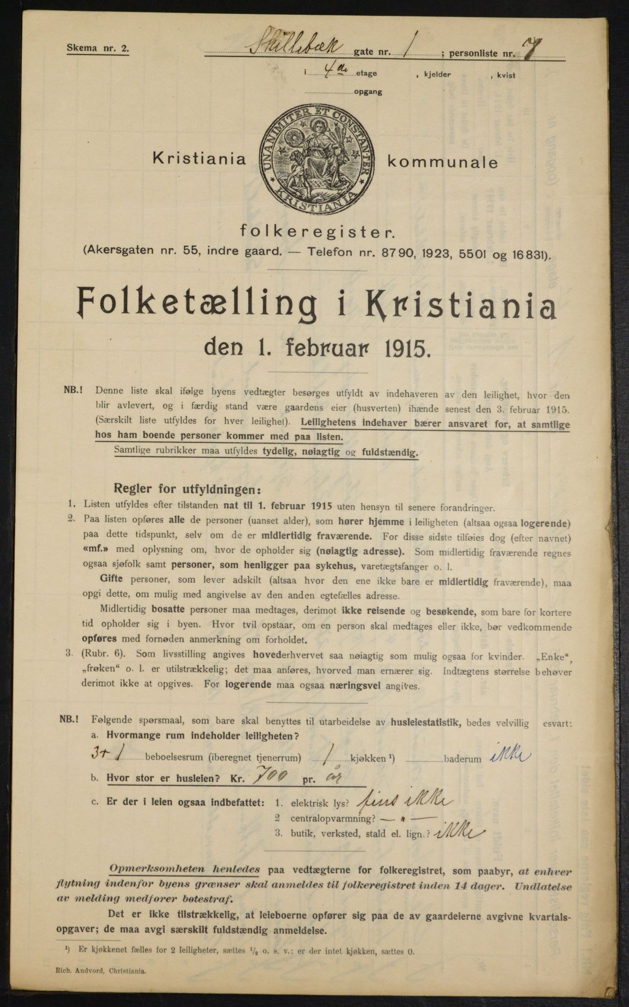 OBA, Kommunal folketelling 1.2.1915 for Kristiania, 1915, s. 95314