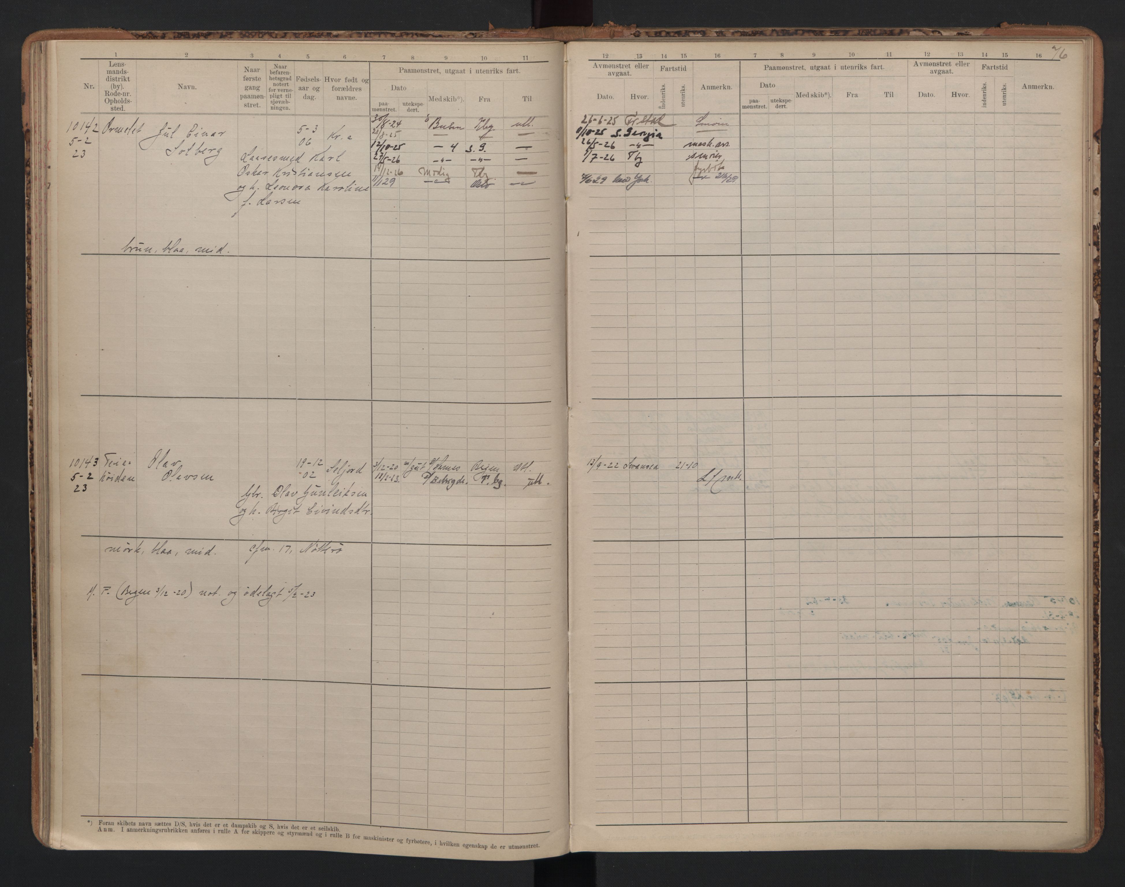 Tønsberg innrulleringskontor, AV/SAKO-A-786/F/Fc/Fcb/L0010: Hovedrulle Patent nr. 9993-1923, 1922-1923, s. 76