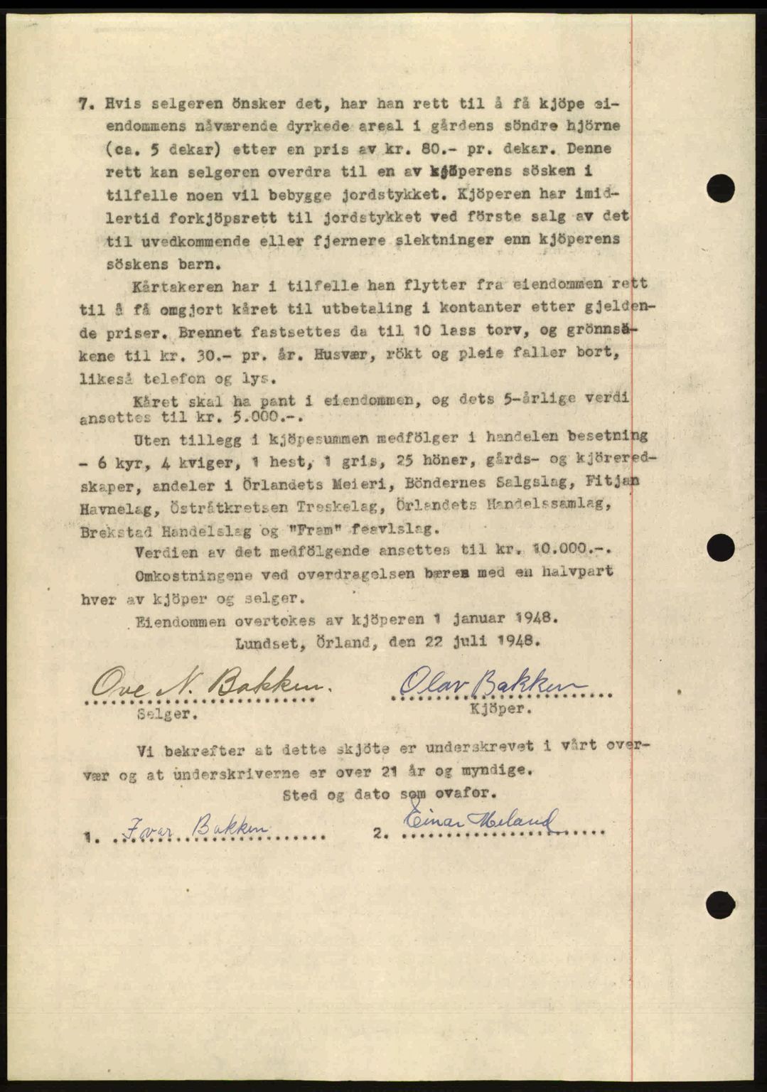 Fosen sorenskriveri, AV/SAT-A-1107/1/2/2C: Pantebok nr. A8, 1948-1948, Dagboknr: 1065/1948