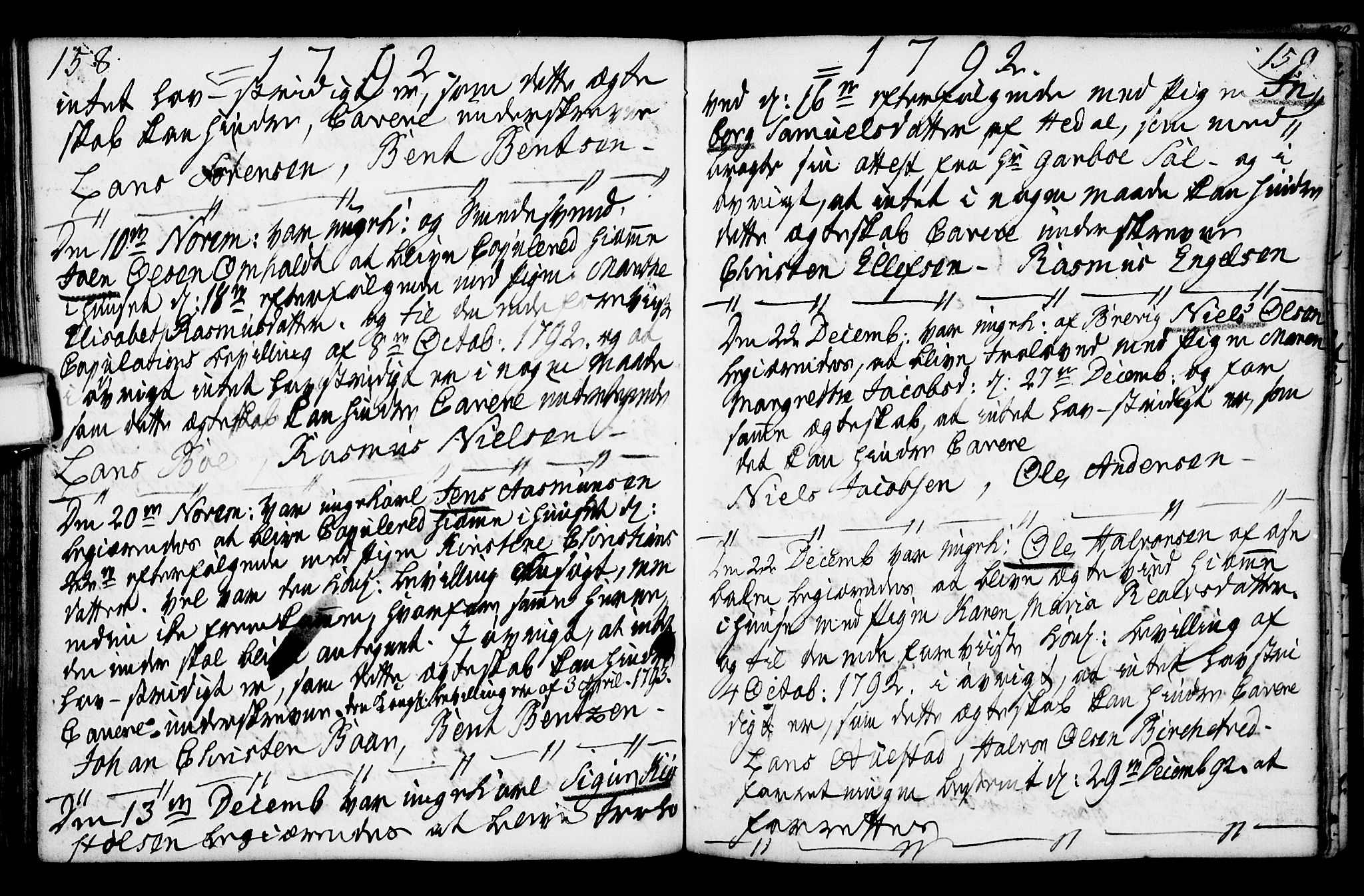 Porsgrunn kirkebøker , AV/SAKO-A-104/F/Fa/L0003: Ministerialbok nr. 3, 1764-1814, s. 158-159