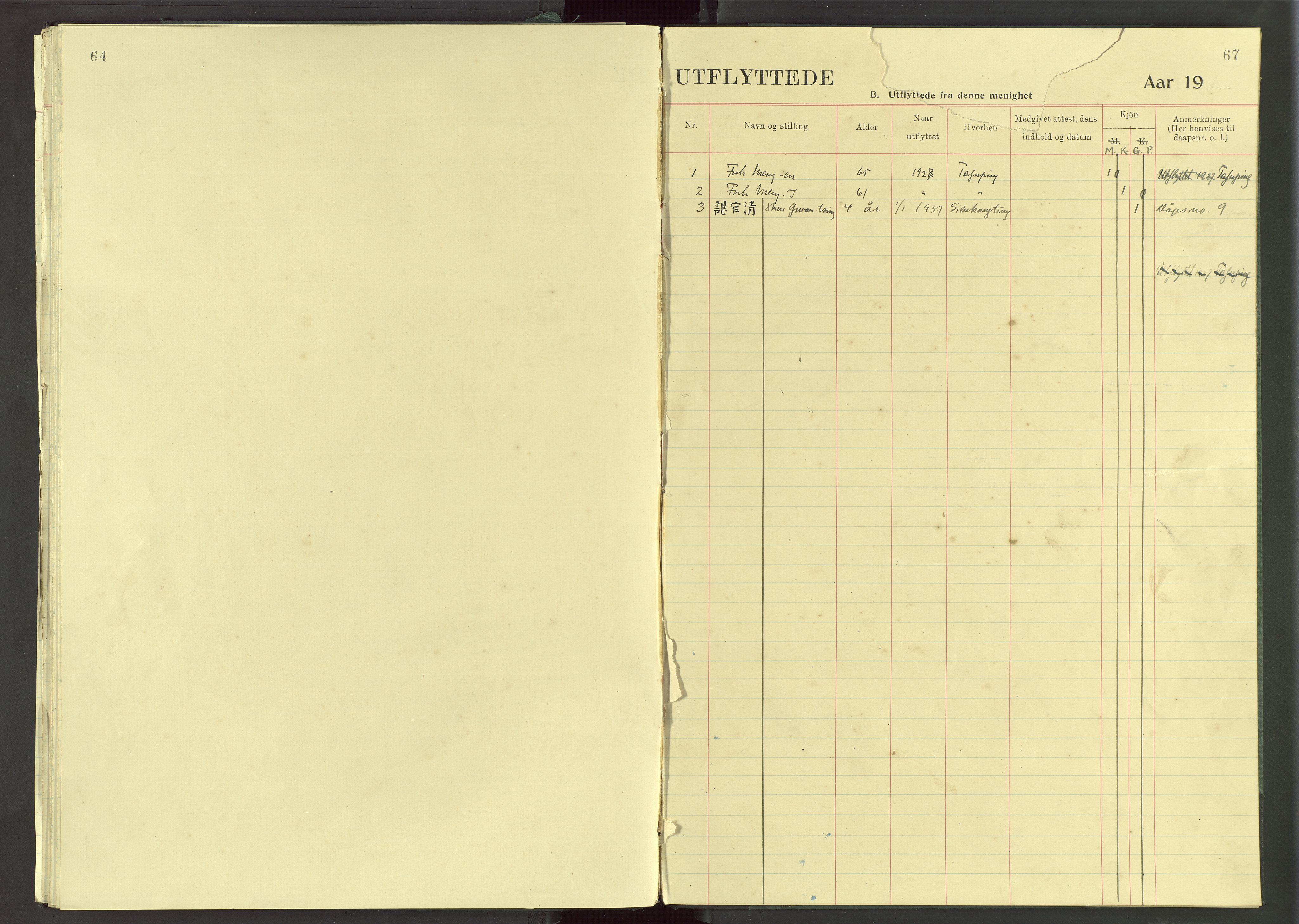 Det Norske Misjonsselskap - utland - Kina (Hunan), VID/MA-A-1065/Dm/L0090: Ministerialbok nr. 128, 1924-1935, s. 67