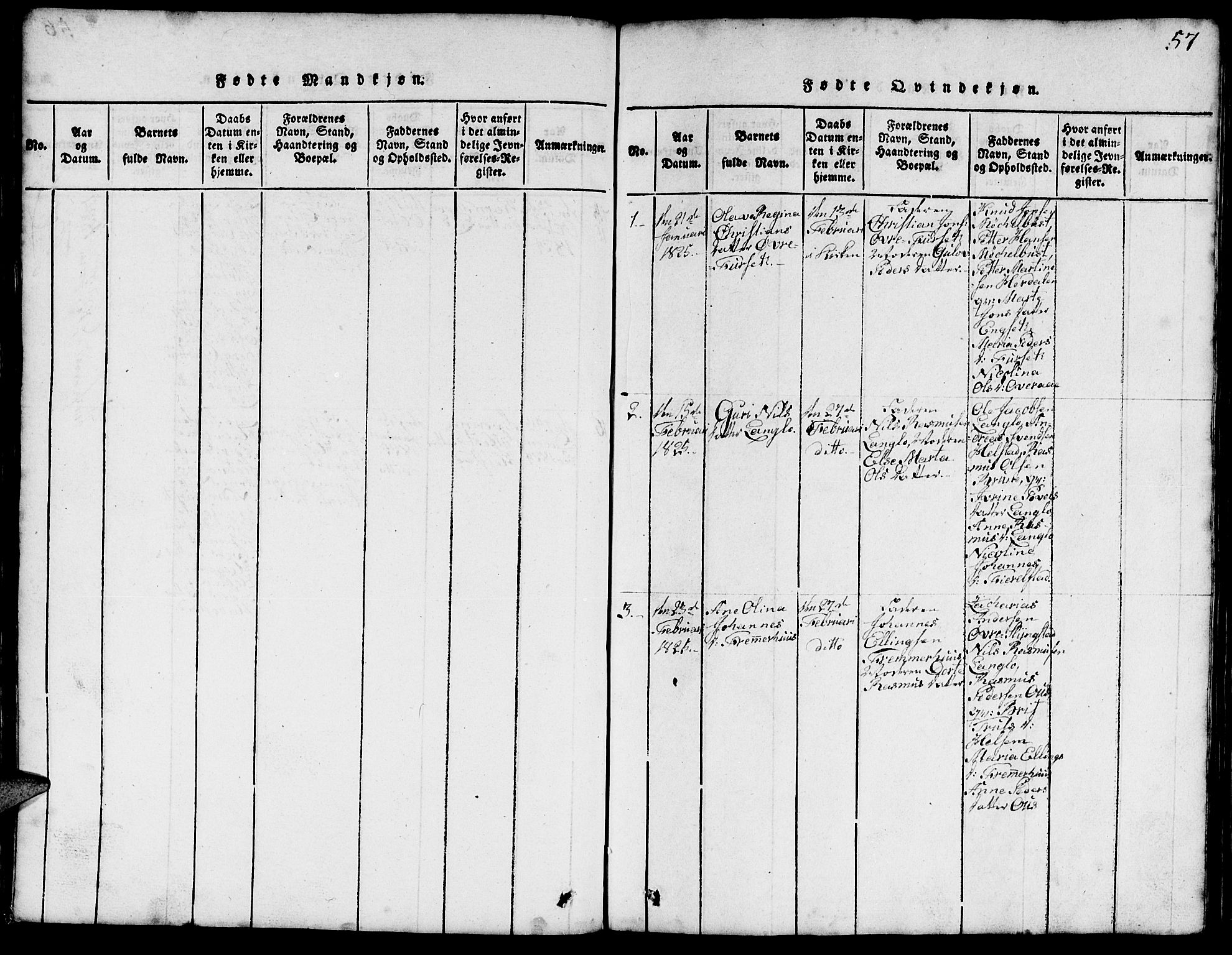 Ministerialprotokoller, klokkerbøker og fødselsregistre - Møre og Romsdal, AV/SAT-A-1454/520/L0289: Klokkerbok nr. 520C01, 1817-1837, s. 57