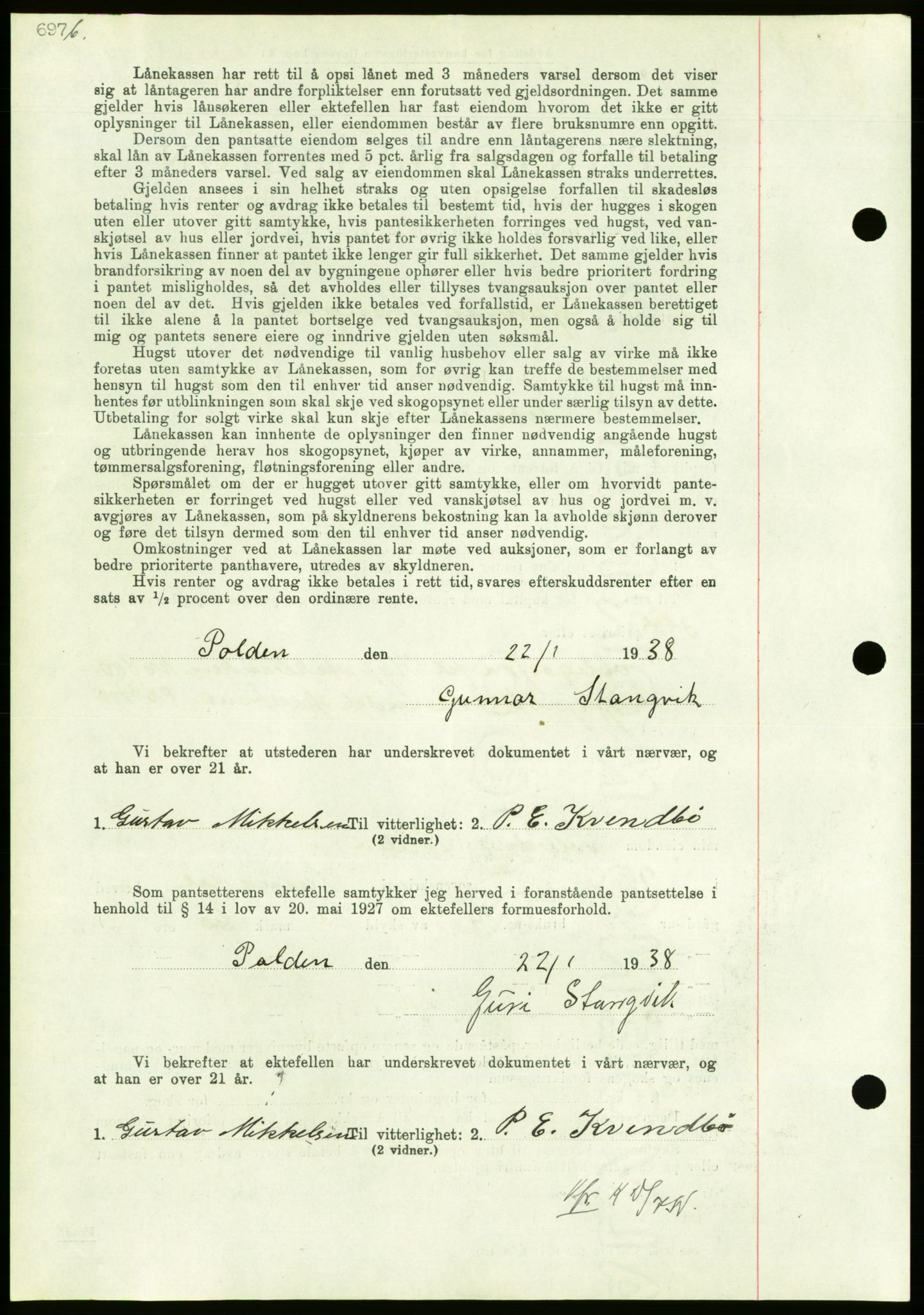 Nordmøre sorenskriveri, AV/SAT-A-4132/1/2/2Ca/L0092: Pantebok nr. B82, 1937-1938, Dagboknr: 351/1938