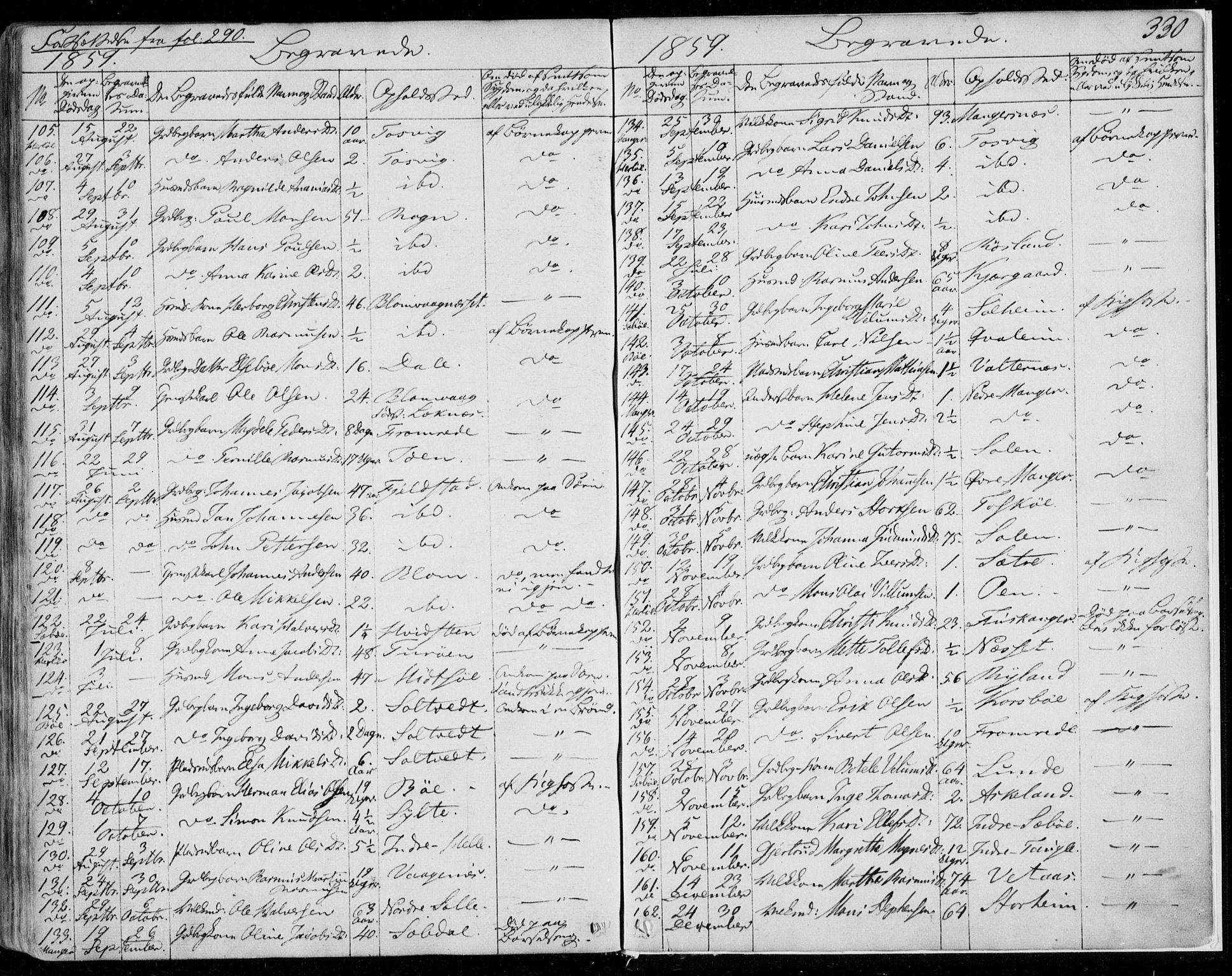 Manger sokneprestembete, AV/SAB-A-76801/H/Haa: Ministerialbok nr. A 6, 1849-1859, s. 330
