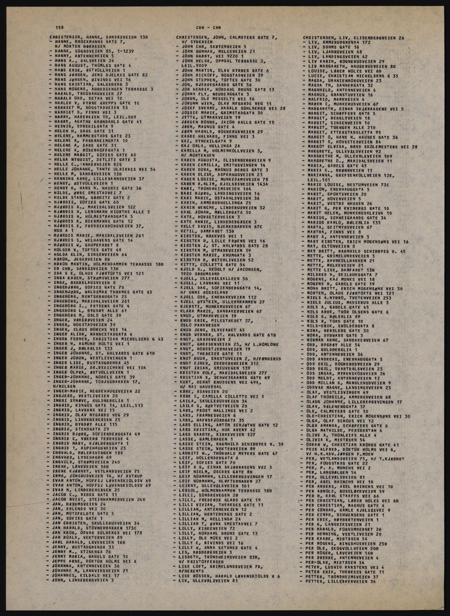 Kristiania/Oslo adressebok, PUBL/-, 1981-1982, s. 158