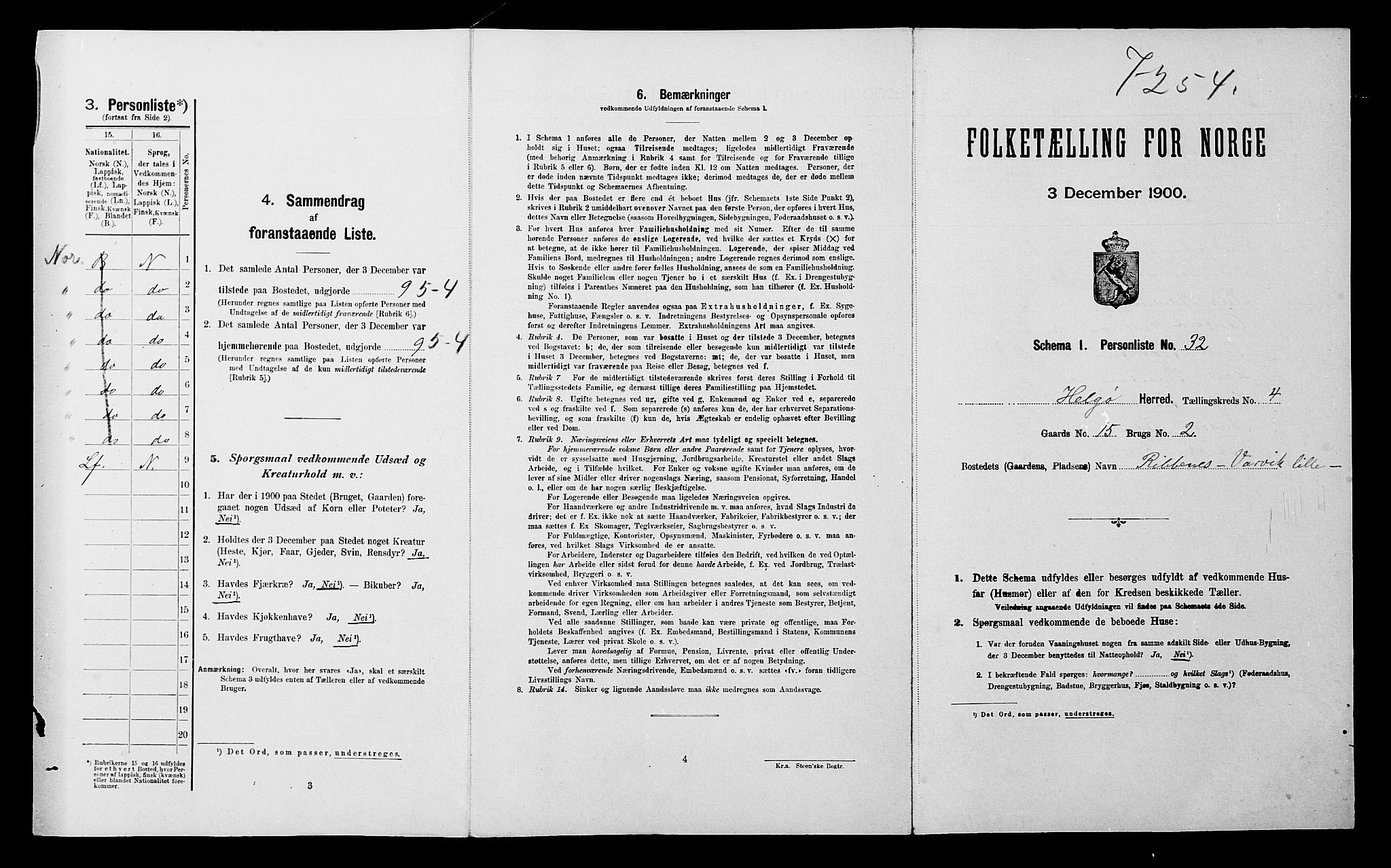 SATØ, Folketelling 1900 for 1935 Helgøy herred, 1900, s. 288