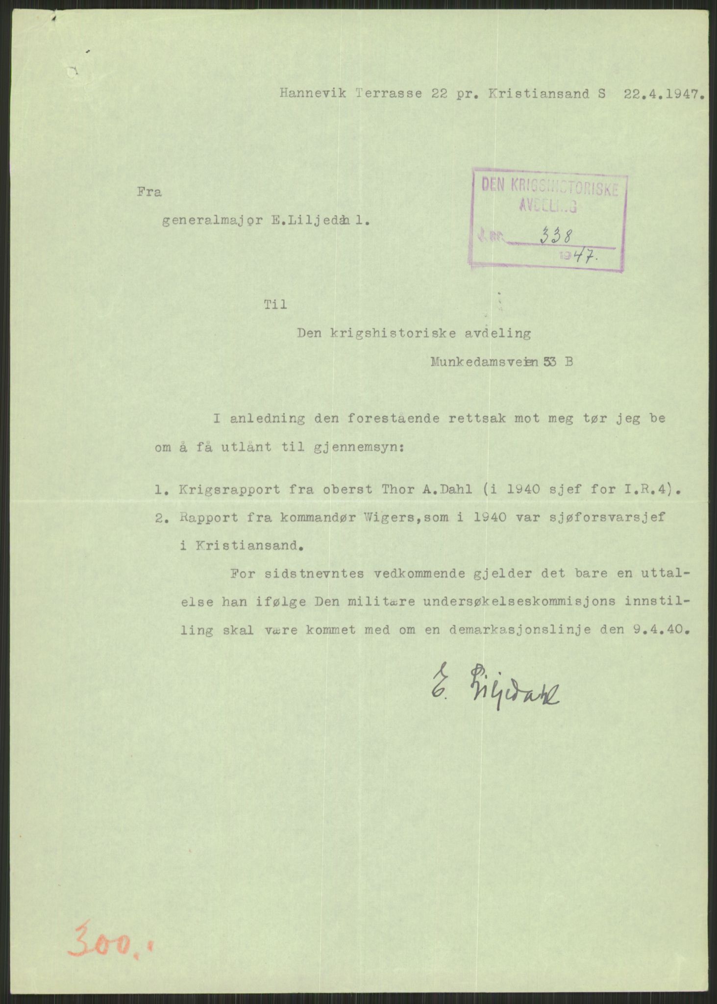 Forsvaret, Forsvarets krigshistoriske avdeling, RA/RAFA-2017/Y/Yb/L0086: II-C-11-300  -  3. Divisjon., 1946-1955, s. 5