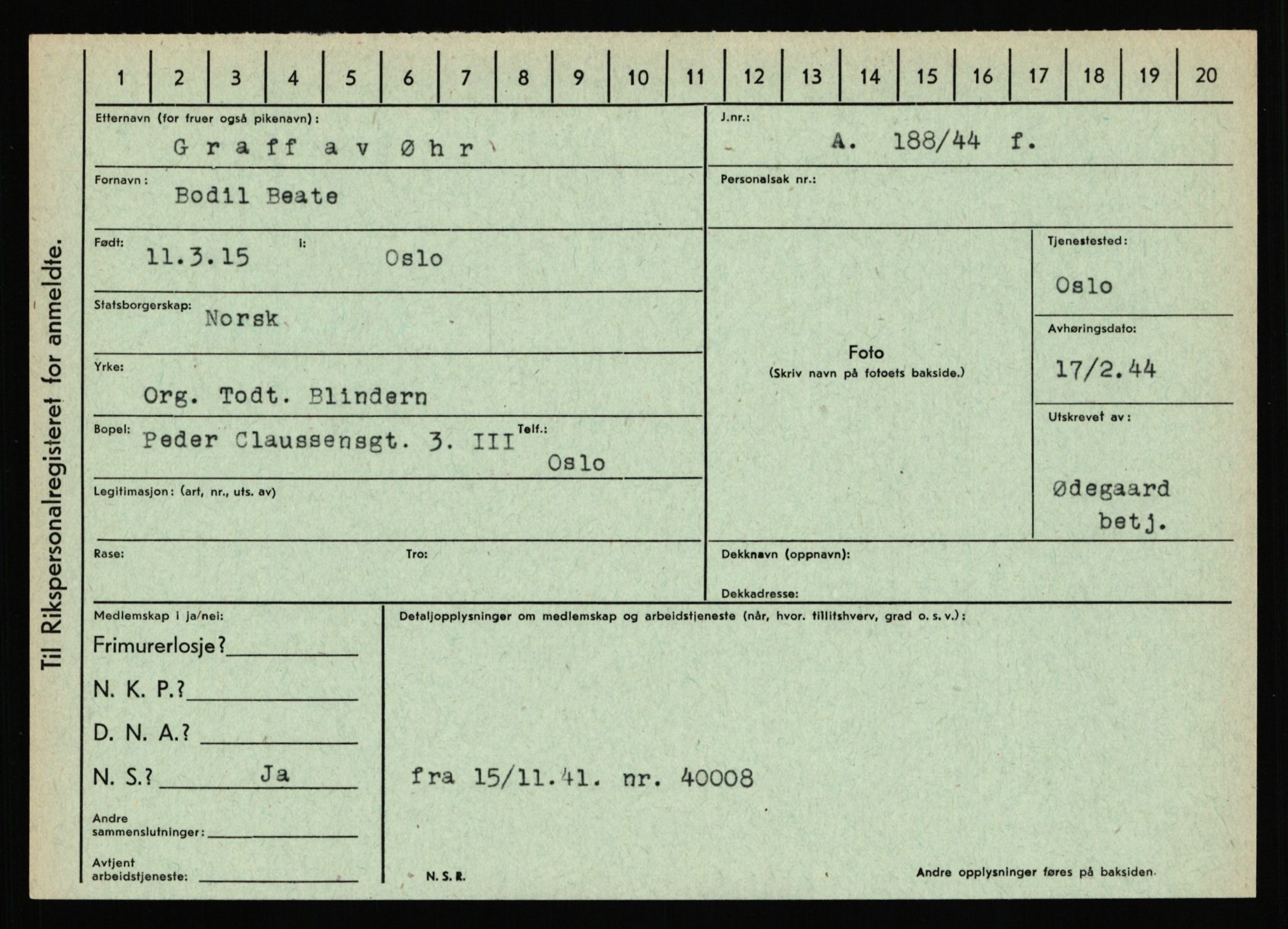 Statspolitiet - Hovedkontoret / Osloavdelingen, AV/RA-S-1329/C/Ca/L0016: Uberg - Øystese, 1943-1945, s. 3514