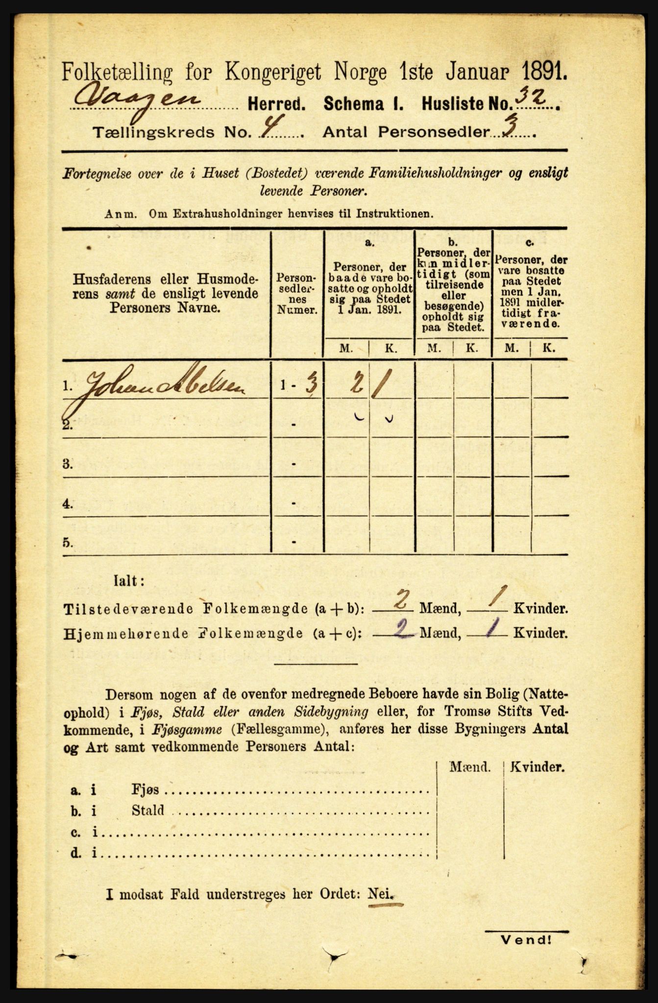 RA, Folketelling 1891 for 1865 Vågan herred, 1891, s. 912