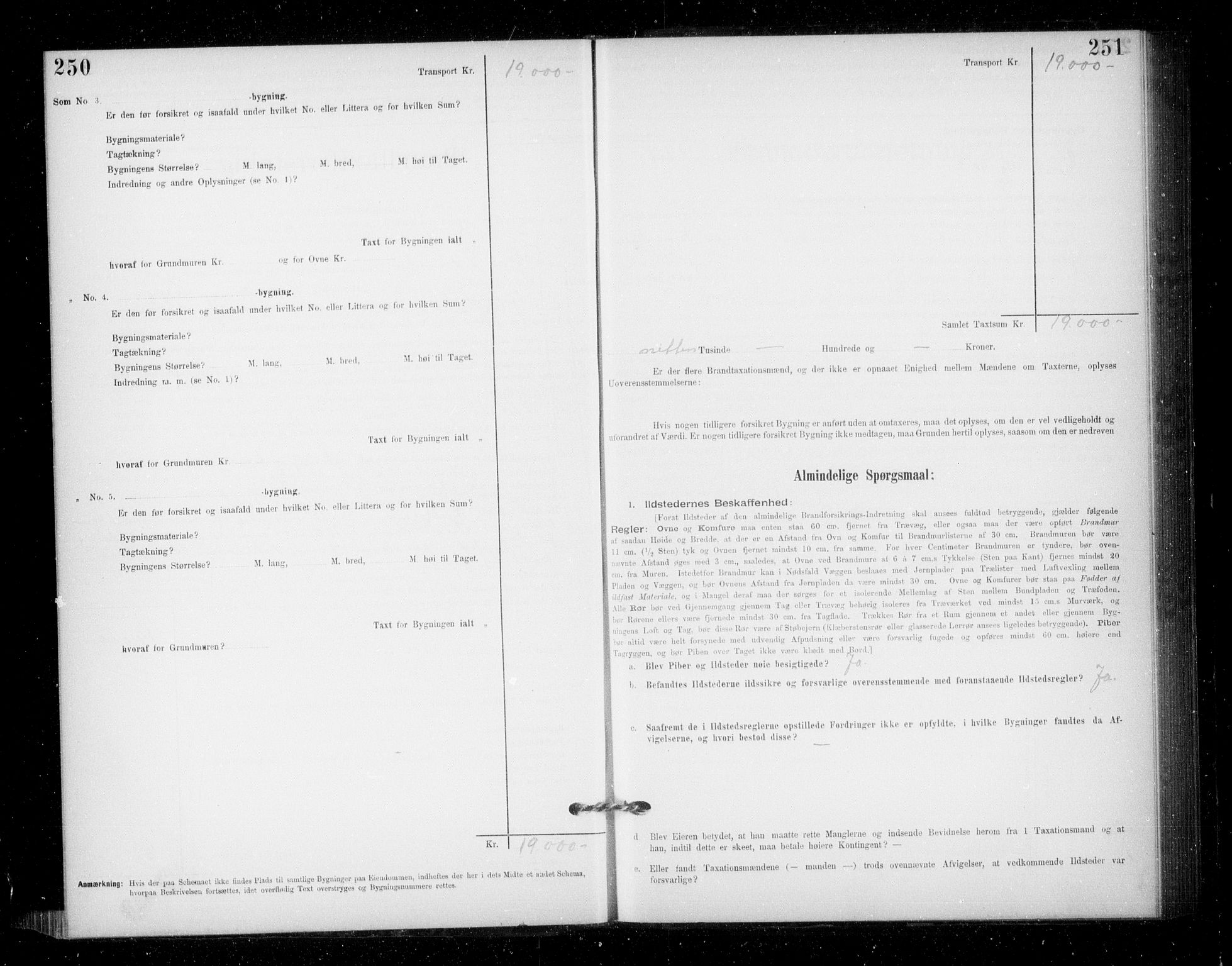 Lensmannen i Jondal, SAB/A-33101/0012/L0005: Branntakstprotokoll, skjematakst, 1894-1951, s. 250-251