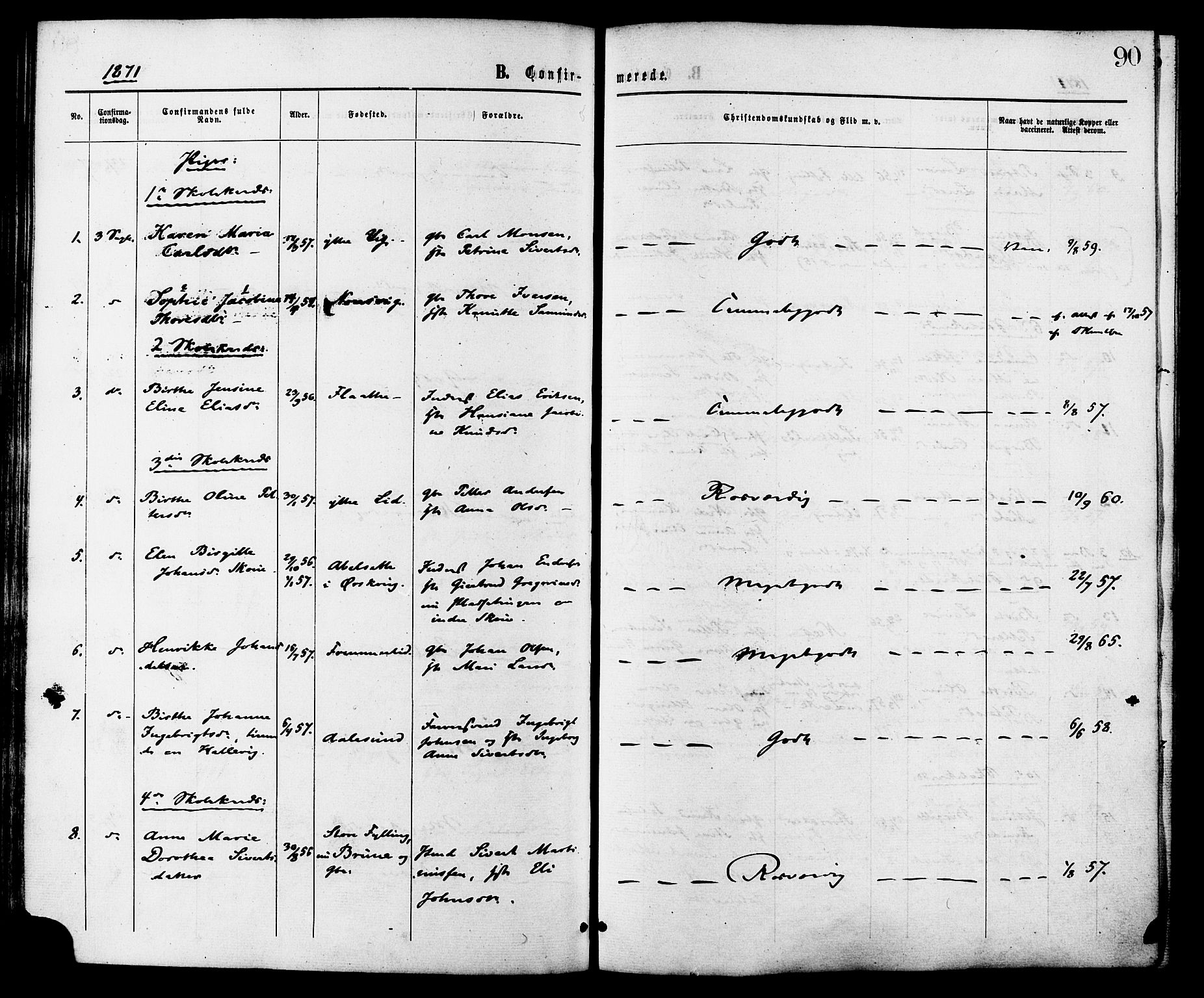 Ministerialprotokoller, klokkerbøker og fødselsregistre - Møre og Romsdal, SAT/A-1454/524/L0355: Ministerialbok nr. 524A07, 1864-1879, s. 90