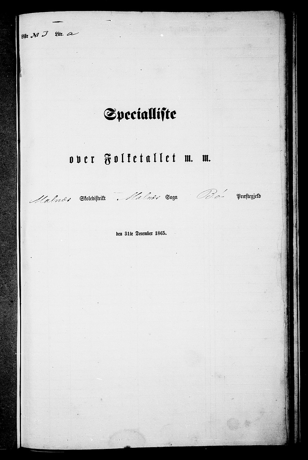 RA, Folketelling 1865 for 1867P Bø prestegjeld, 1865, s. 51