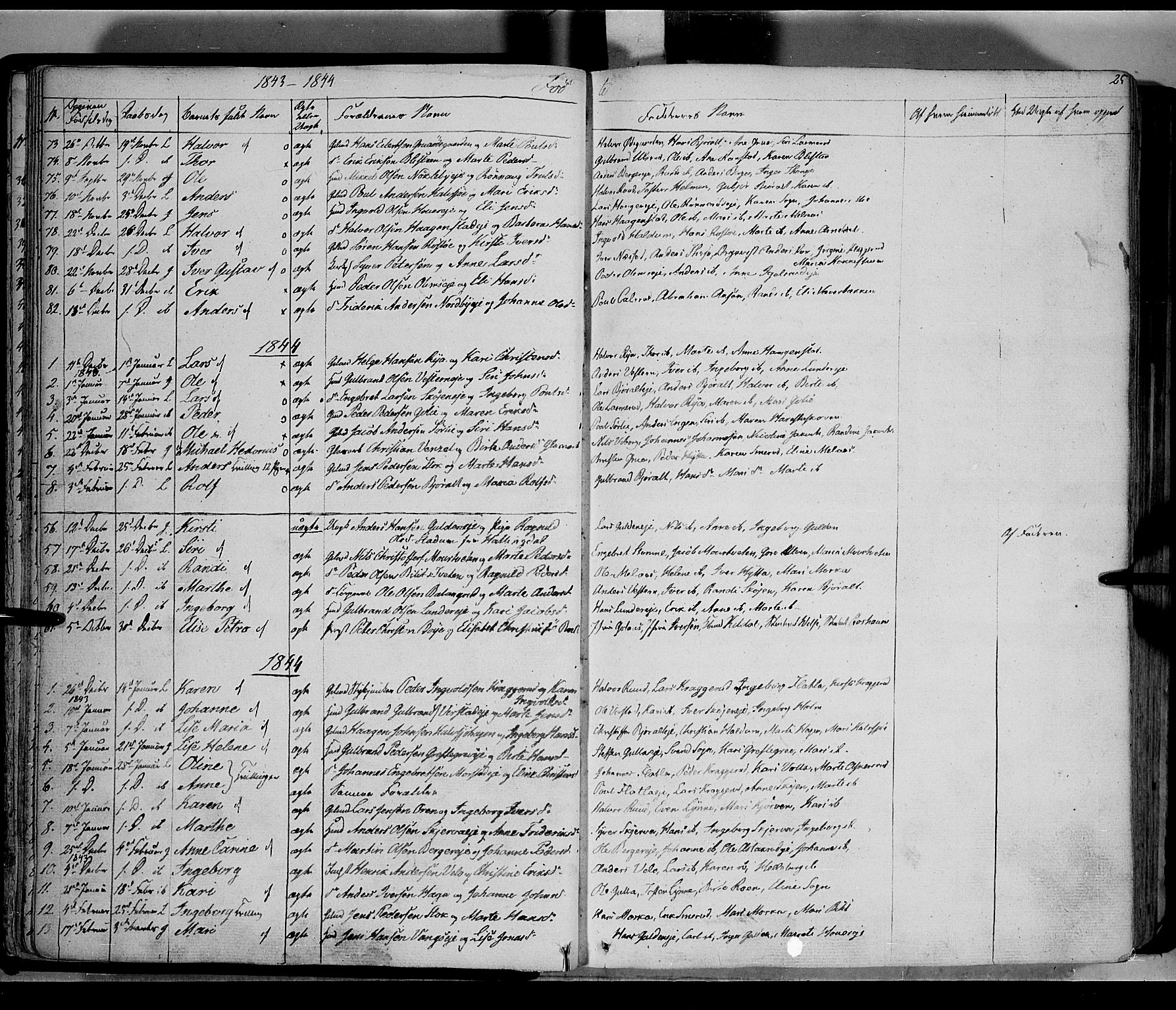 Jevnaker prestekontor, AV/SAH-PREST-116/H/Ha/Haa/L0006: Ministerialbok nr. 6, 1837-1857, s. 25