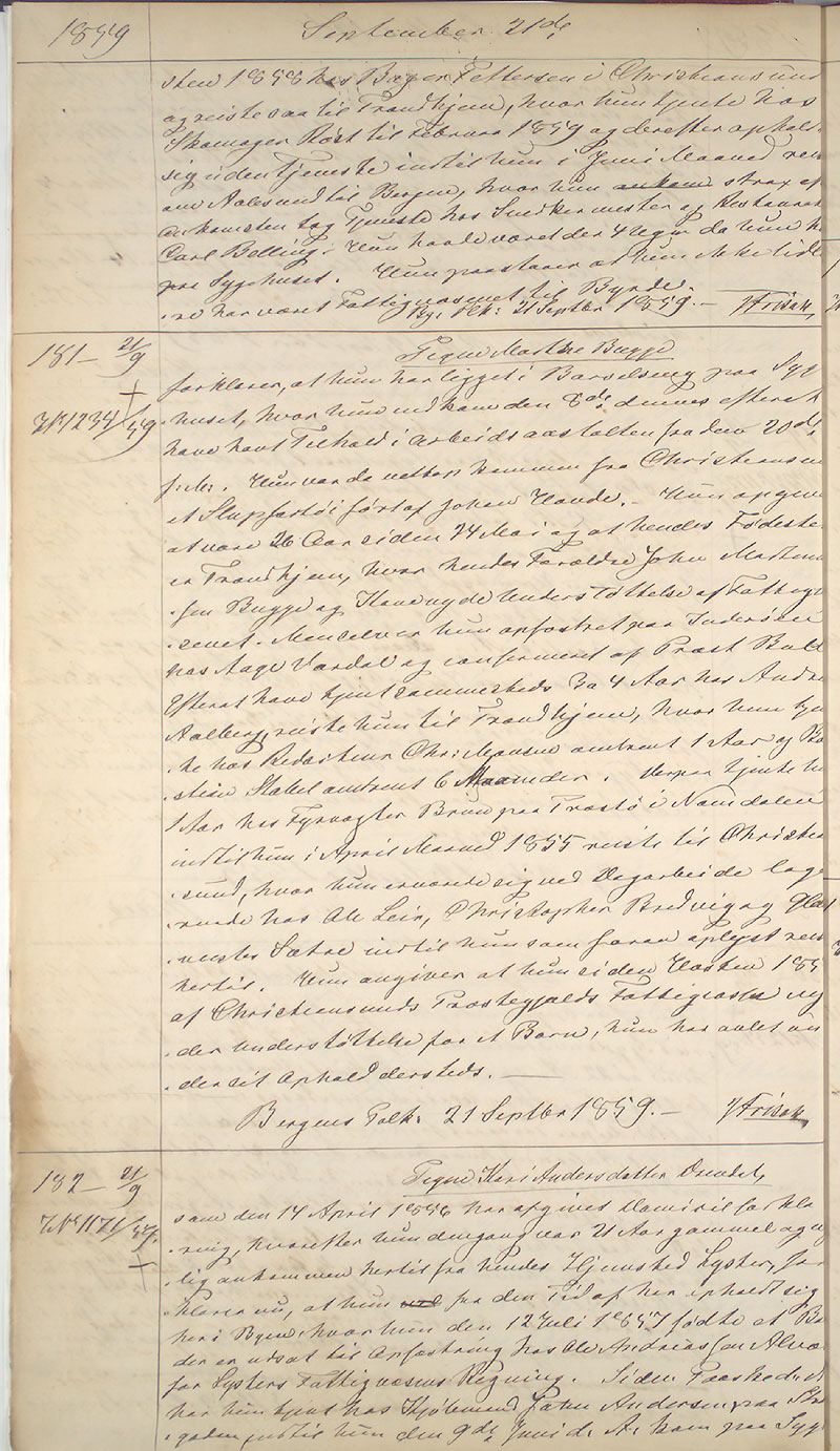 Bergen politikammer / politidistrikt, AV/SAB-A-60401/I/Ic, 1859-1863