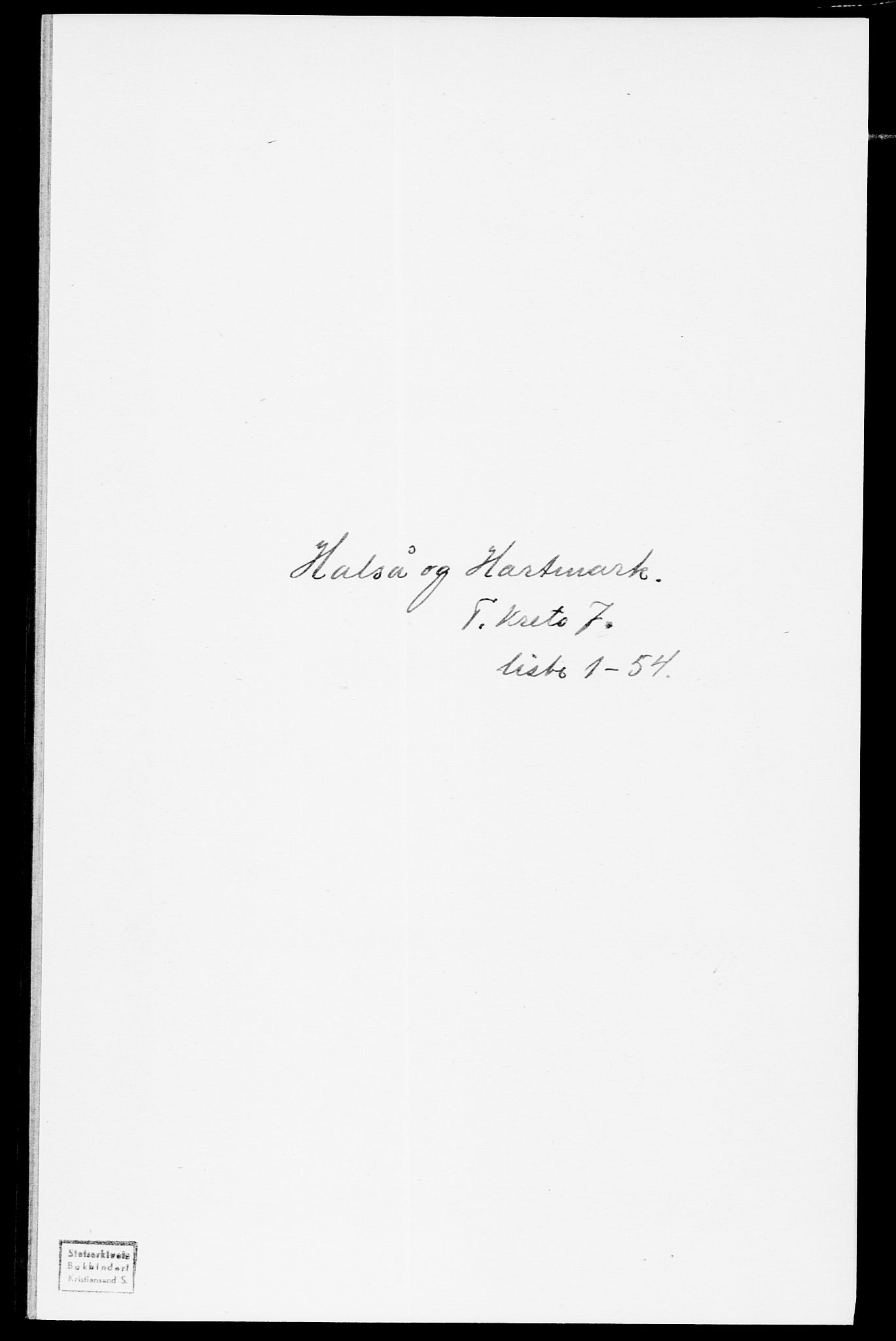 SAK, Folketelling 1875 for 1019L Mandal prestegjeld, Halse sokn og Harkmark sokn, 1875, s. 1013