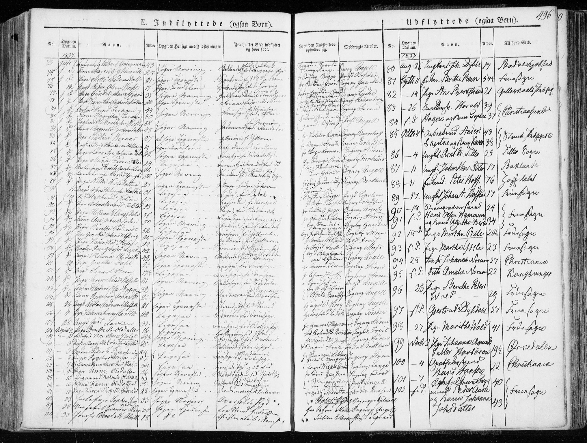 Ministerialprotokoller, klokkerbøker og fødselsregistre - Sør-Trøndelag, SAT/A-1456/601/L0047: Ministerialbok nr. 601A15, 1831-1839, s. 496