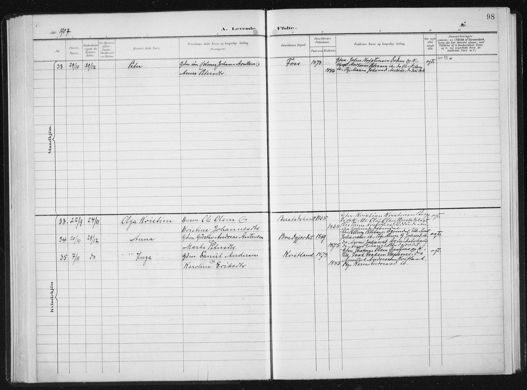 Ministerialprotokoller, klokkerbøker og fødselsregistre - Sør-Trøndelag, SAT/A-1456/647/L0635: Ministerialbok nr. 647A02, 1896-1911, s. 98