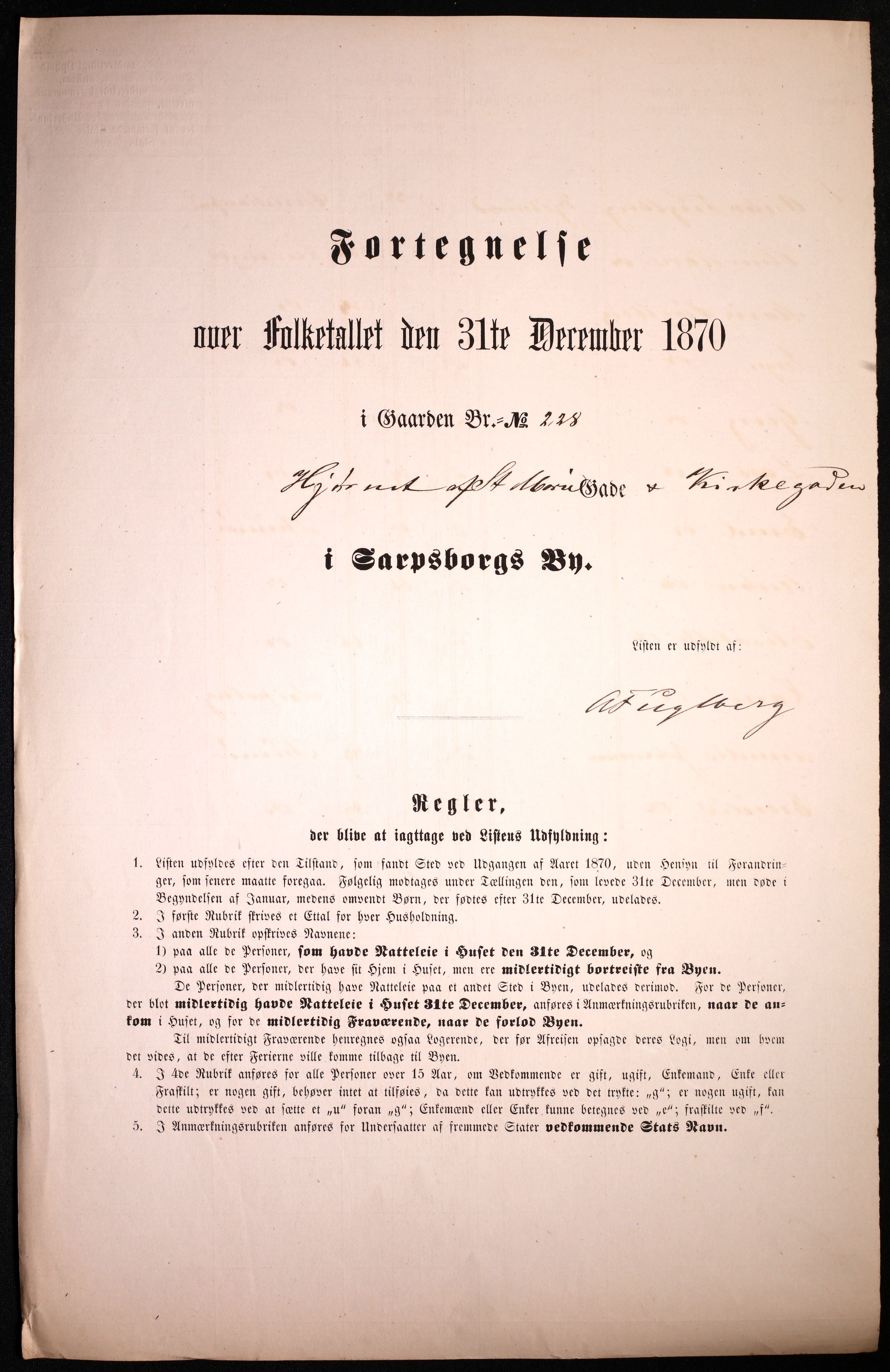 RA, Folketelling 1870 for 0102 Sarpsborg kjøpstad, 1870, s. 157