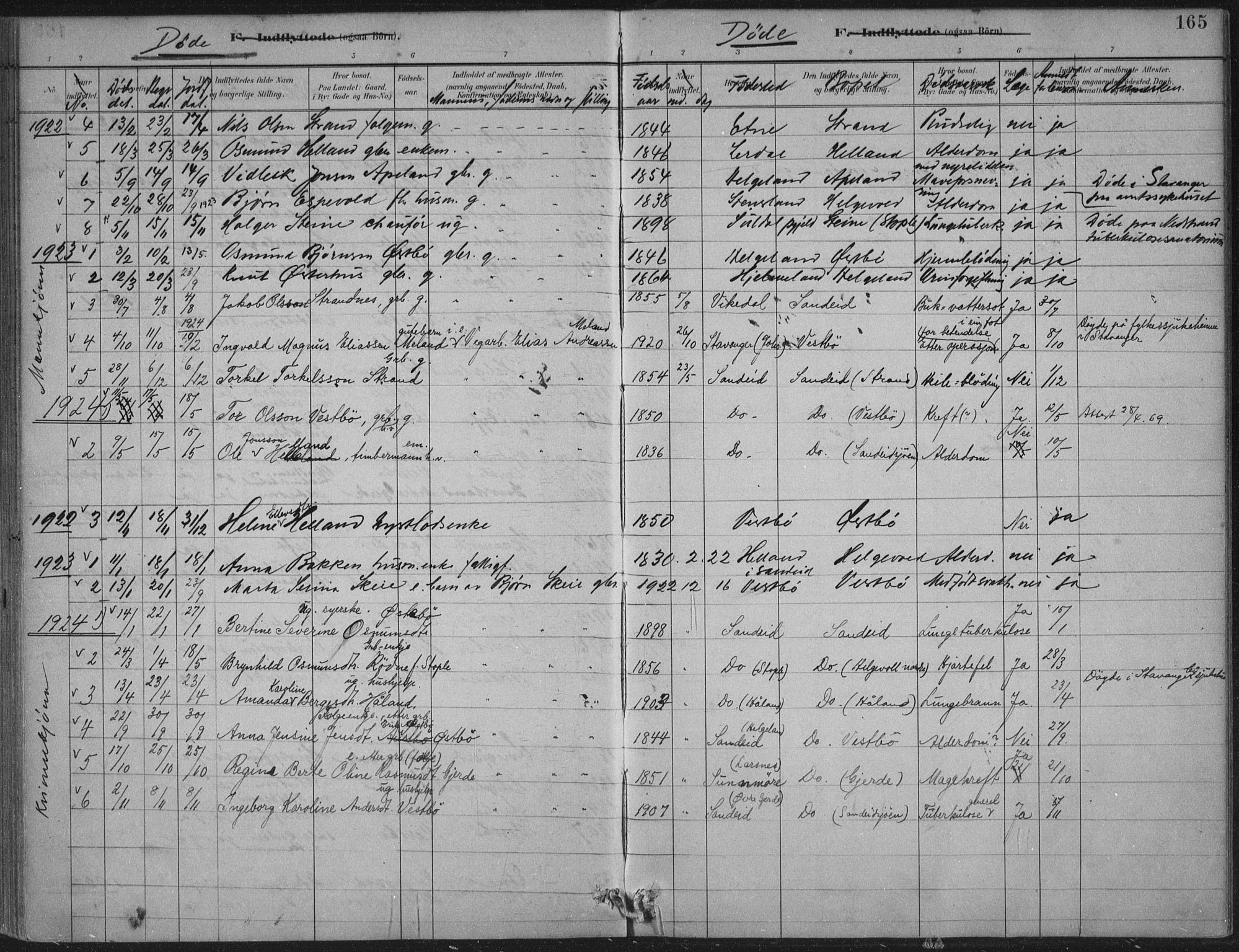 Vikedal sokneprestkontor, AV/SAST-A-101840/01/IV: Ministerialbok nr. A 11, 1884-1933, s. 165