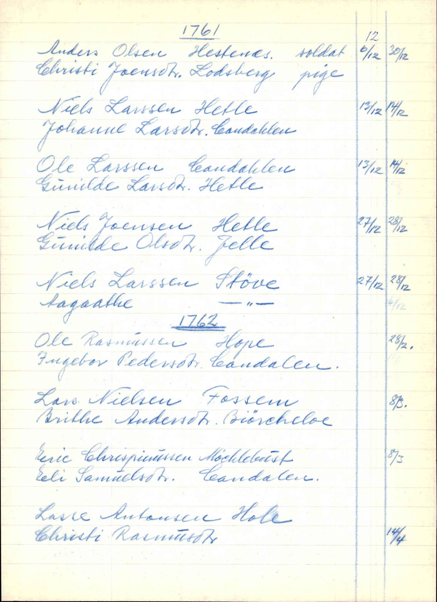 Samling av fulltekstavskrifter, SAB/FULLTEKST/B/14/0003: Gloppen sokneprestembete, ministerialbok nr. A 4, 1758-1784, s. 13