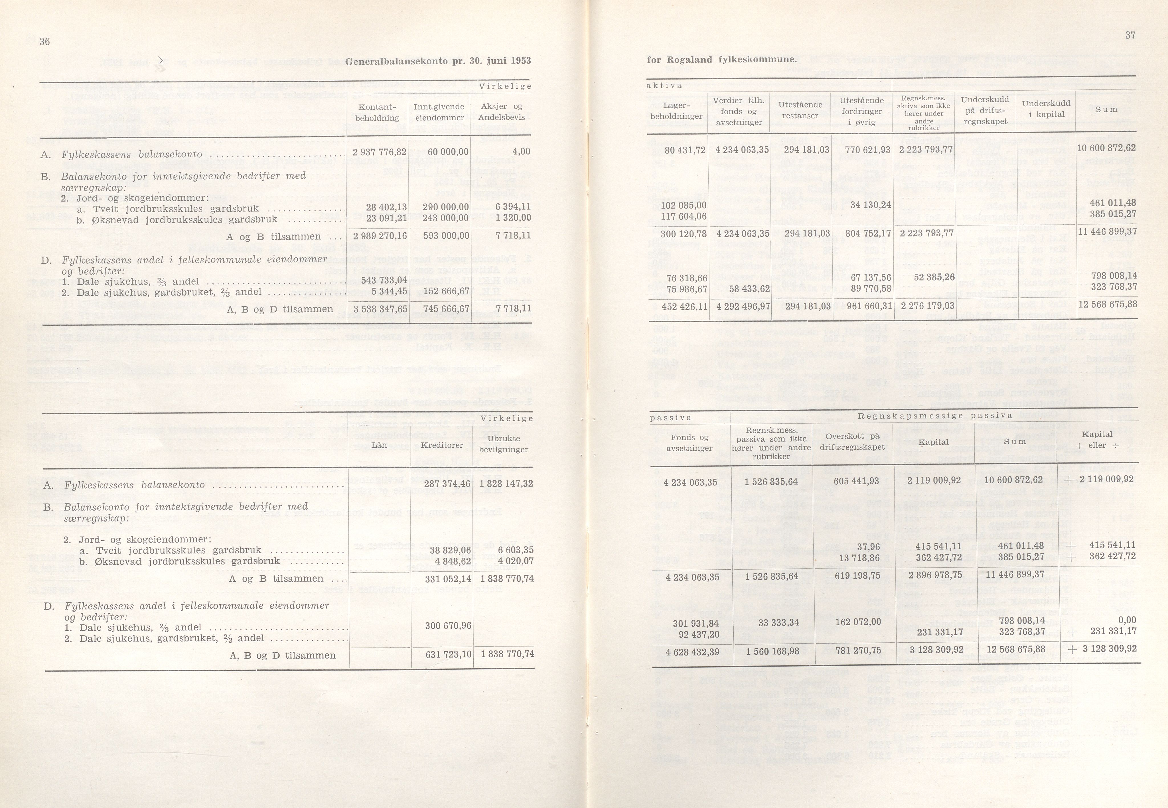 Rogaland fylkeskommune - Fylkesrådmannen , IKAR/A-900/A/Aa/Aaa/L0073: Møtebok , 1954, s. 36-37