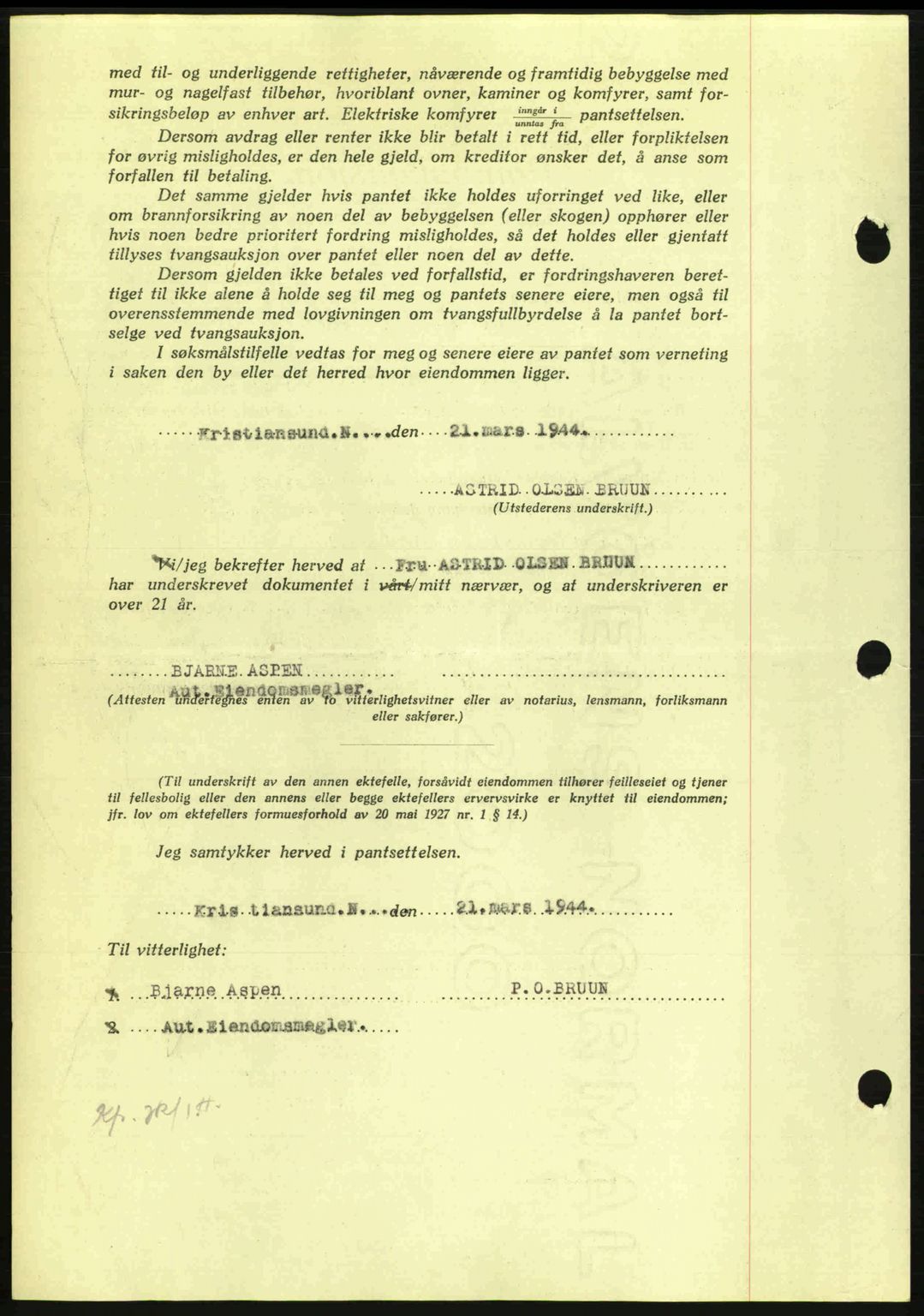 Nordmøre sorenskriveri, AV/SAT-A-4132/1/2/2Ca: Pantebok nr. B91, 1943-1944, Dagboknr: 494/1944