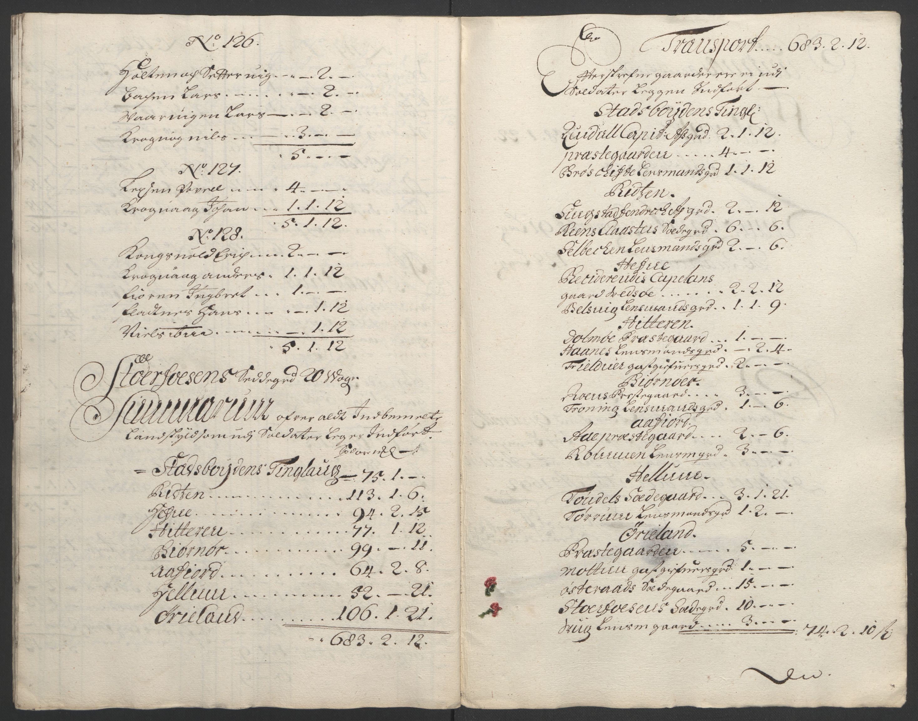 Rentekammeret inntil 1814, Reviderte regnskaper, Fogderegnskap, RA/EA-4092/R57/L3849: Fogderegnskap Fosen, 1692-1693, s. 124