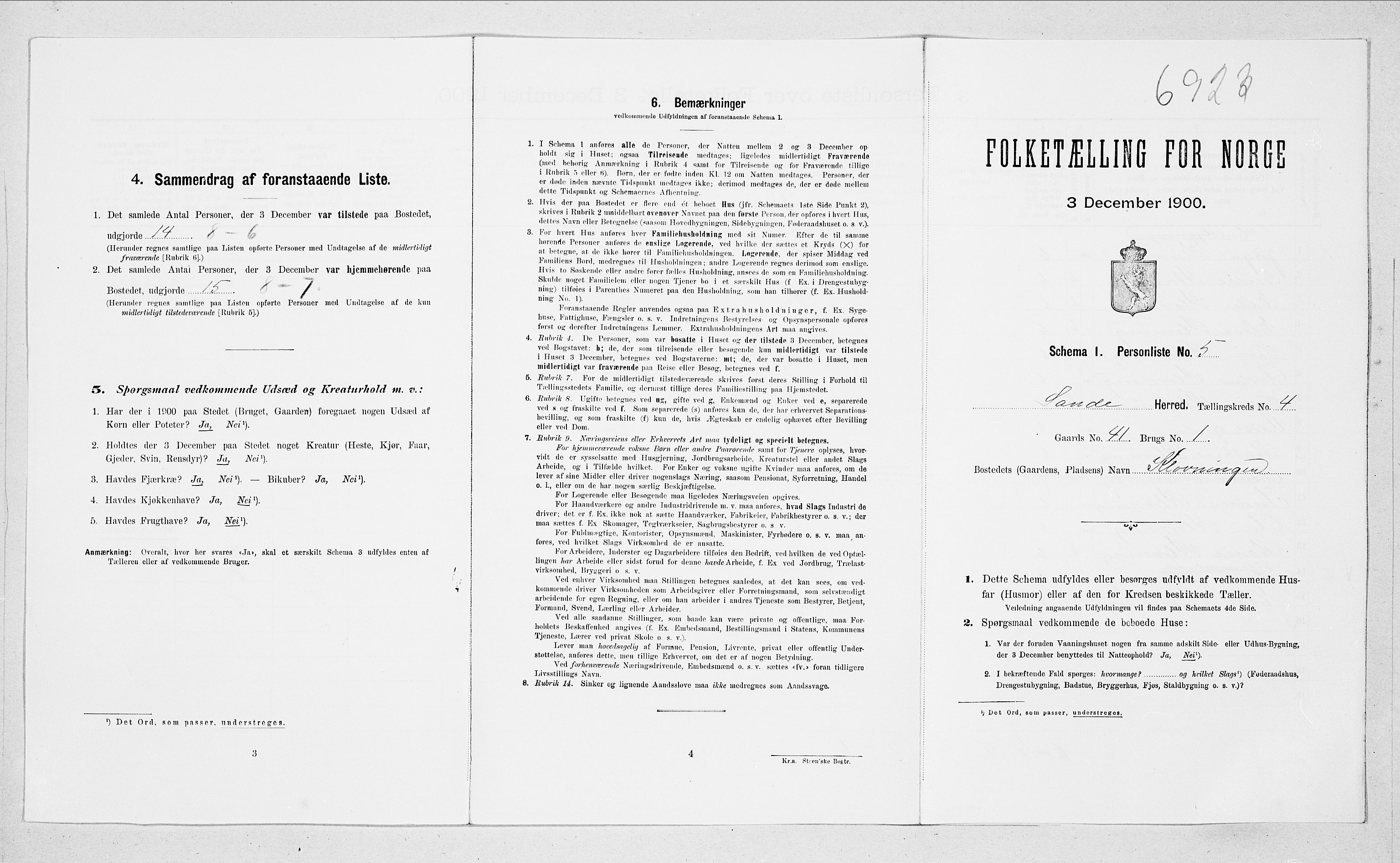 SAT, Folketelling 1900 for 1514 Sande herred, 1900, s. 411