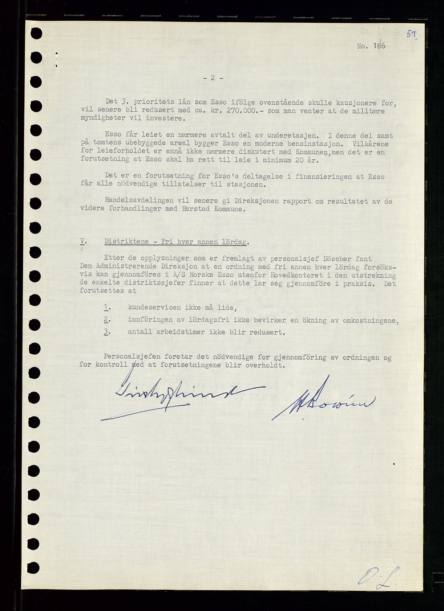 Pa 0982 - Esso Norge A/S, SAST/A-100448/A/Aa/L0001/0002: Den administrerende direksjon Board minutes (styrereferater) / Den administrerende direksjon Board minutes (styrereferater), 1960-1961, s. 104