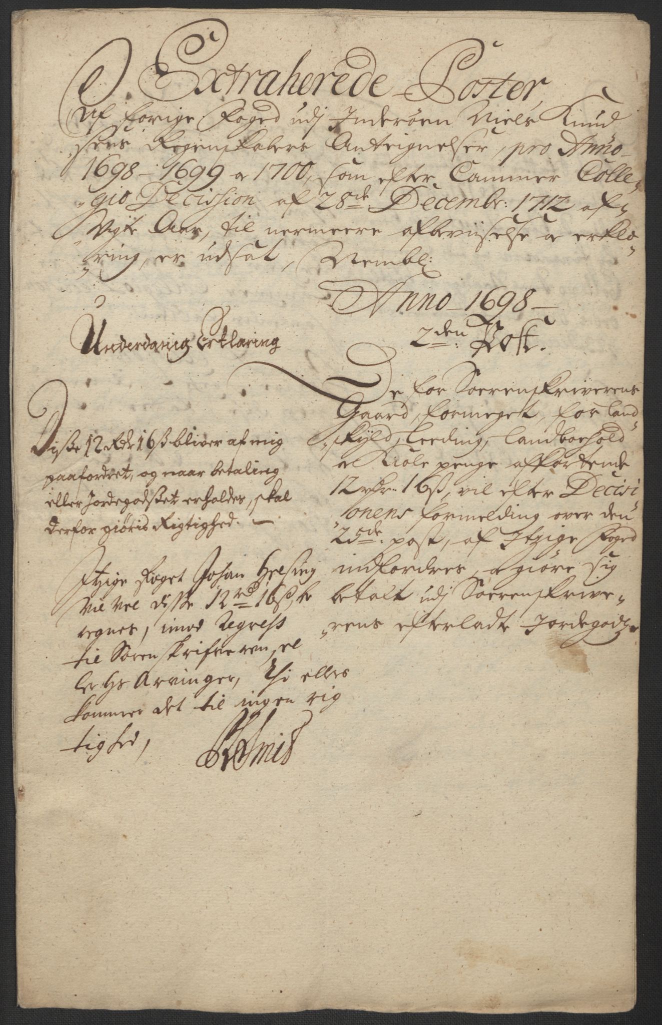Rentekammeret inntil 1814, Reviderte regnskaper, Fogderegnskap, RA/EA-4092/R63/L4311: Fogderegnskap Inderøy, 1700, s. 294