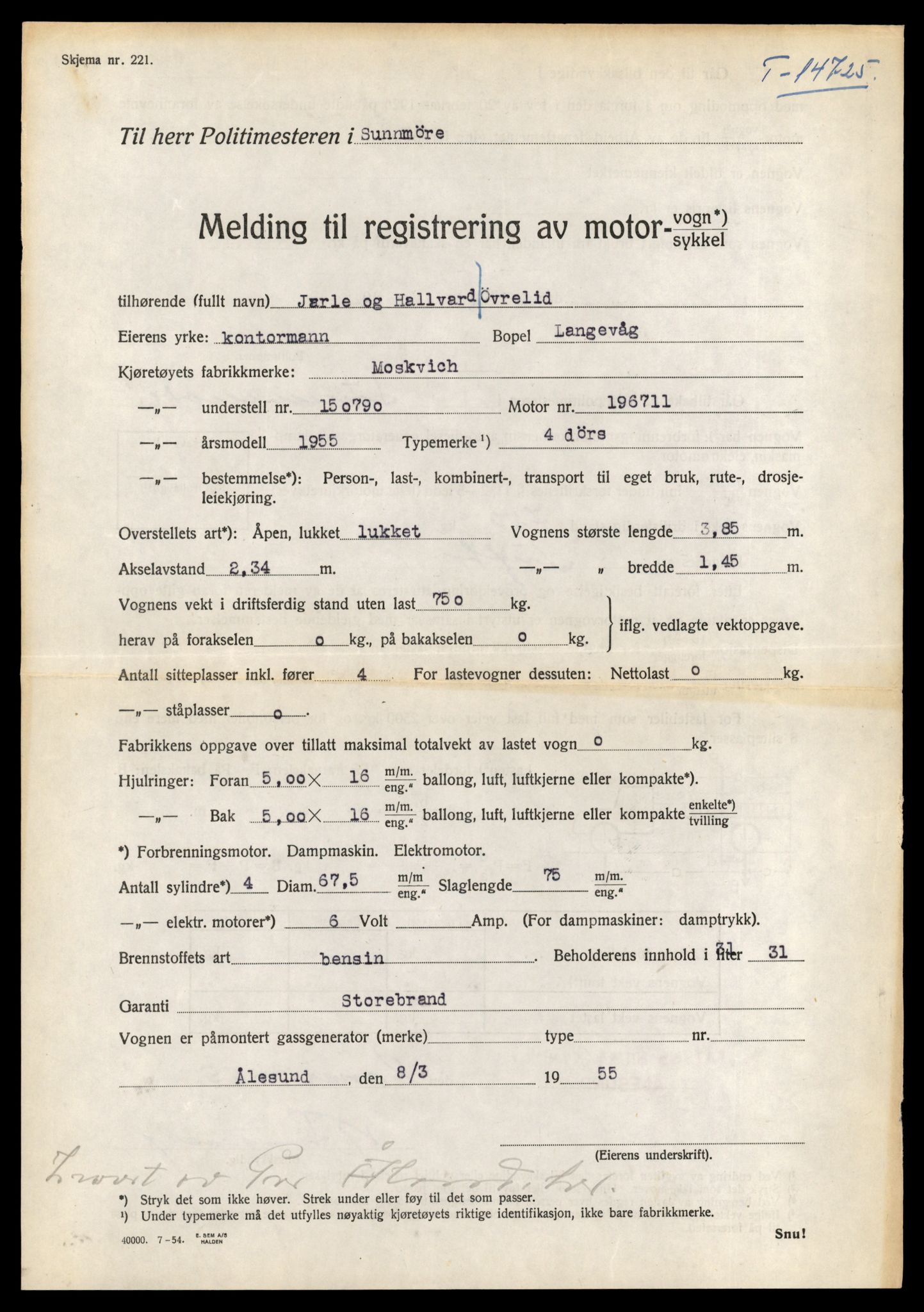 Møre og Romsdal vegkontor - Ålesund trafikkstasjon, AV/SAT-A-4099/F/Fe/L0048: Registreringskort for kjøretøy T 14721 - T 14863, 1927-1998, s. 81