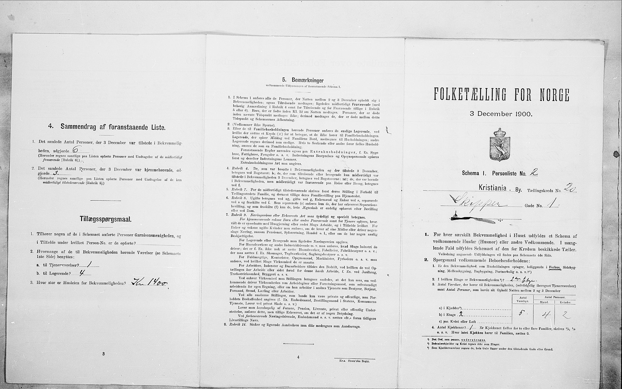 SAO, Folketelling 1900 for 0301 Kristiania kjøpstad, 1900, s. 84864