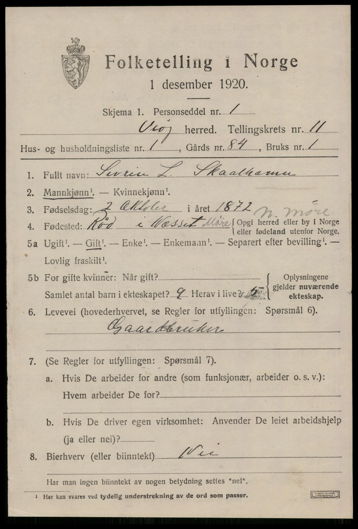 SAT, Folketelling 1920 for 1541 Veøy herred, 1920, s. 5569