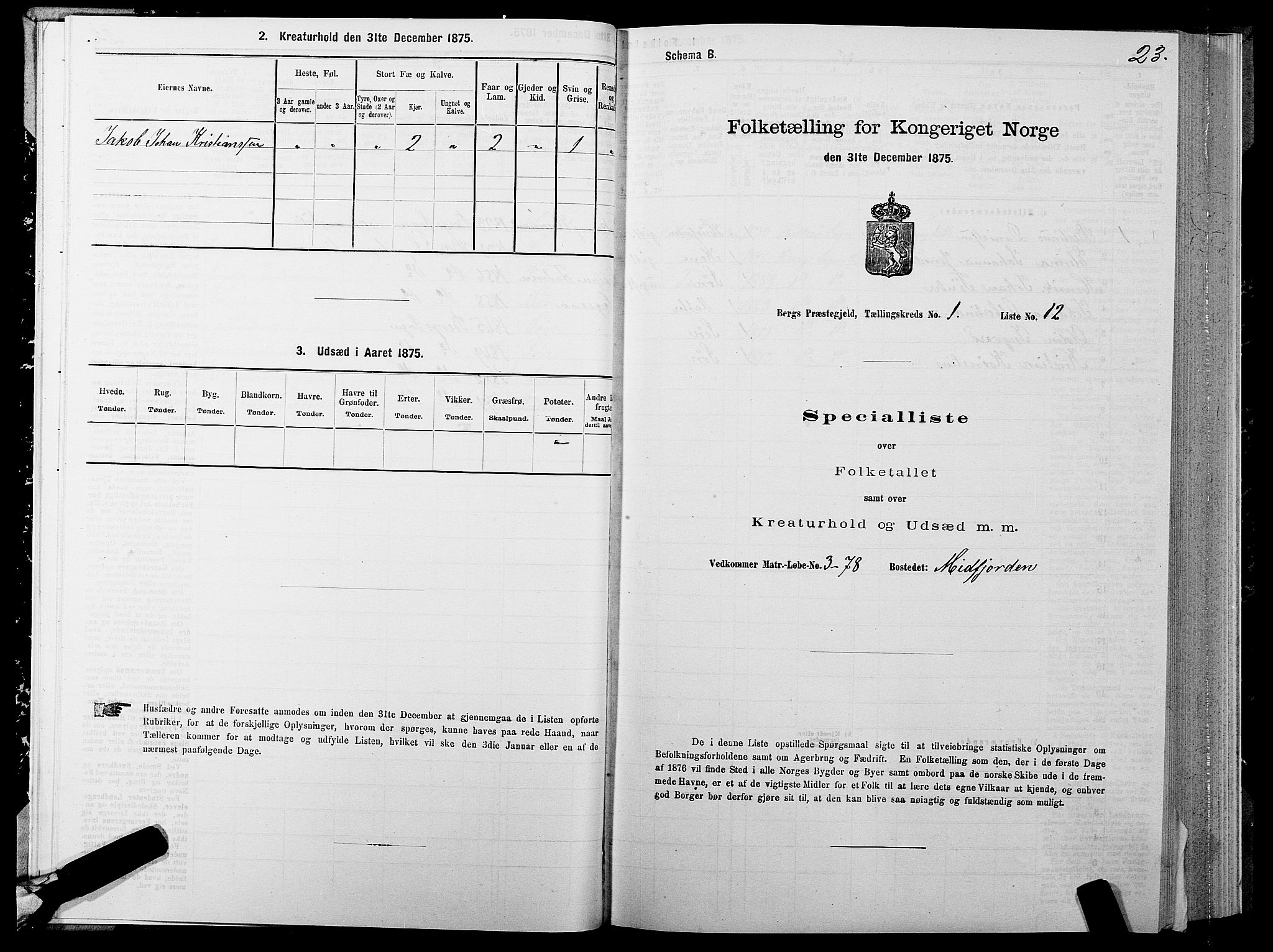 SATØ, Folketelling 1875 for 1929P Berg prestegjeld, 1875, s. 1023