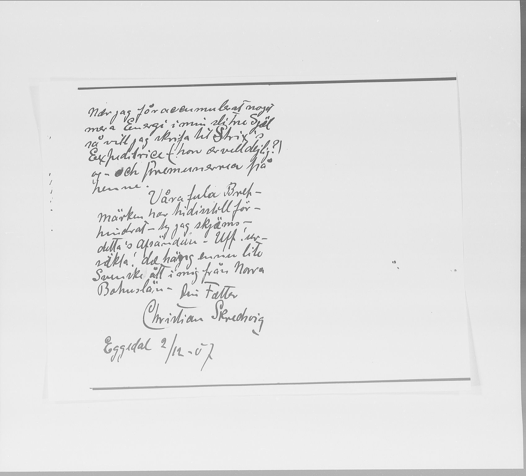 Skredsvig, Christian, AV/RA-PA-0353/E/L0001: Privatbrev fra enkeltpersoner, 1888-1961, s. 58