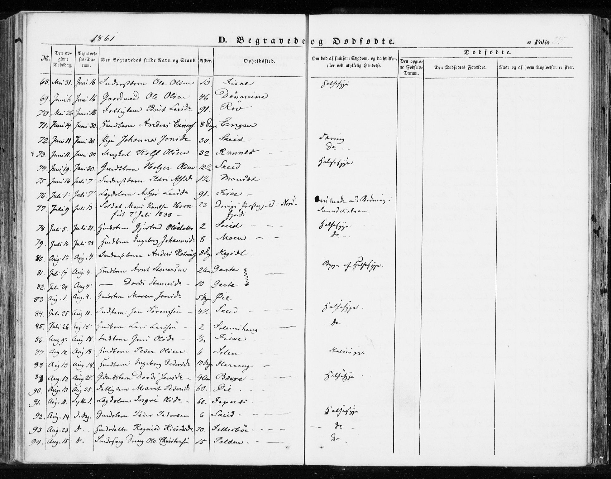 Ministerialprotokoller, klokkerbøker og fødselsregistre - Møre og Romsdal, AV/SAT-A-1454/595/L1044: Ministerialbok nr. 595A06, 1852-1863, s. 215