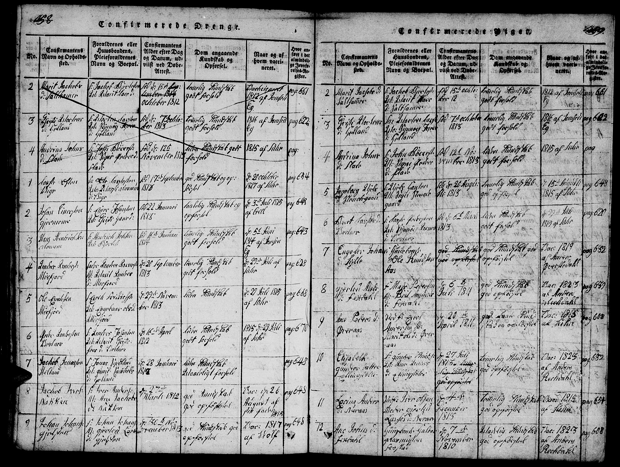 Ministerialprotokoller, klokkerbøker og fødselsregistre - Møre og Romsdal, SAT/A-1454/539/L0535: Klokkerbok nr. 539C01, 1818-1842, s. 458-459