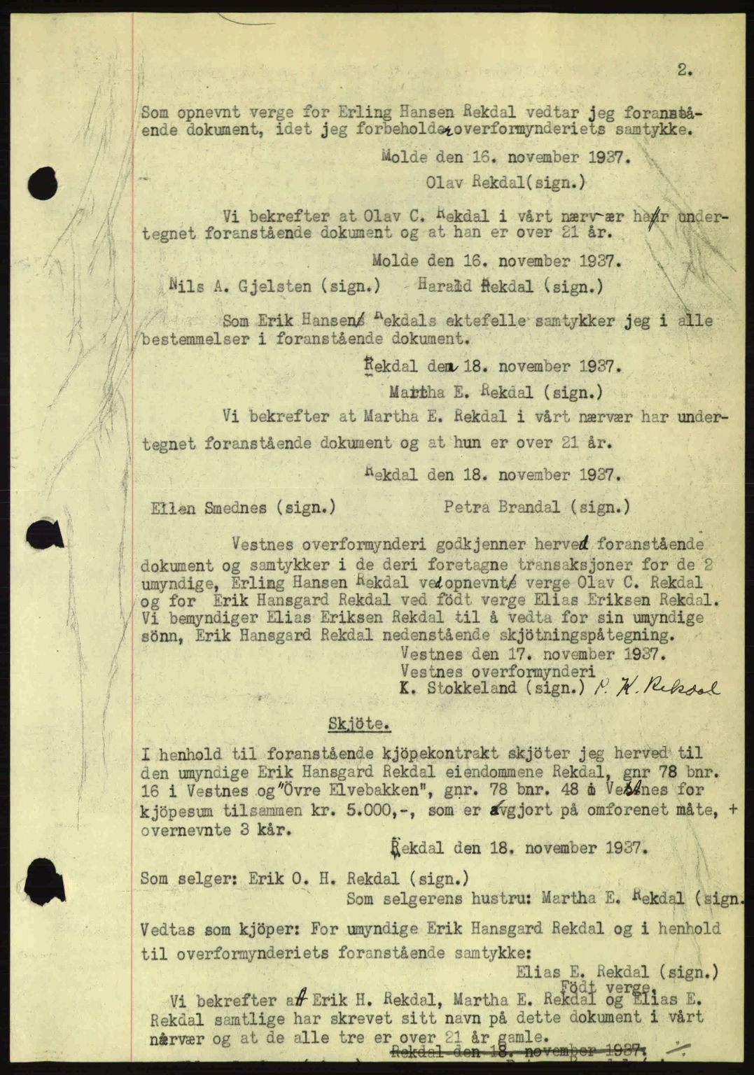 Romsdal sorenskriveri, SAT/A-4149/1/2/2C: Pantebok nr. A4, 1937-1938, Dagboknr: 2400/1937