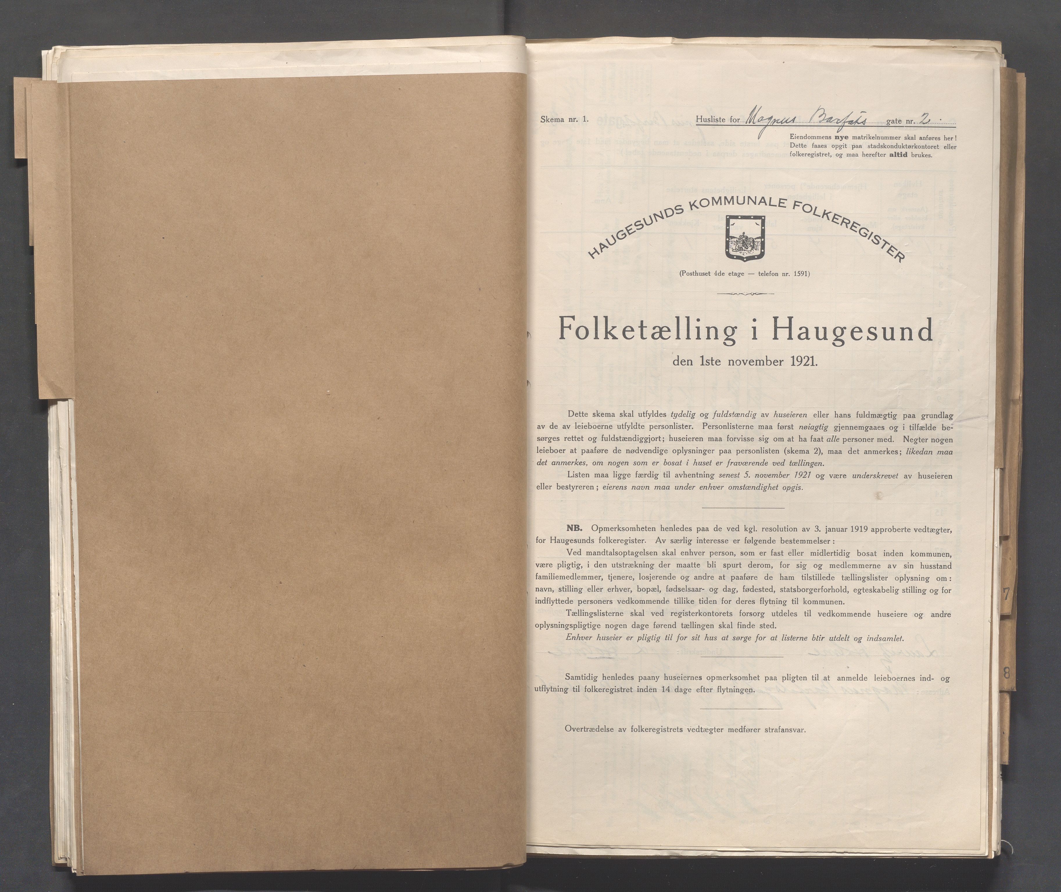 IKAR, Kommunal folketelling 1.11.1921 for Haugesund, 1921, s. 3049