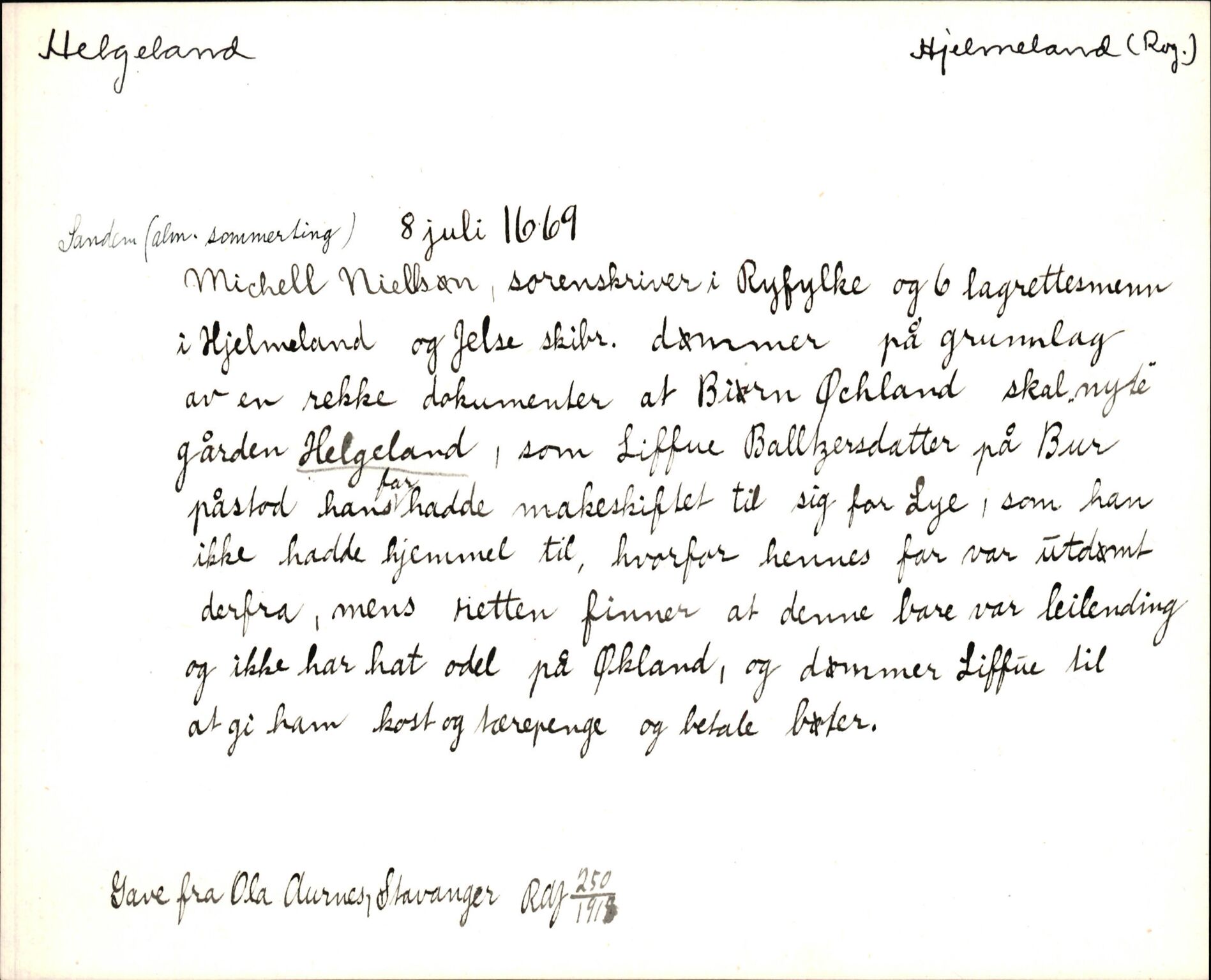 Riksarkivets diplomsamling, AV/RA-EA-5965/F35/F35m/L0003: Localia: Telemark, Agder og Rogaland, s. 655