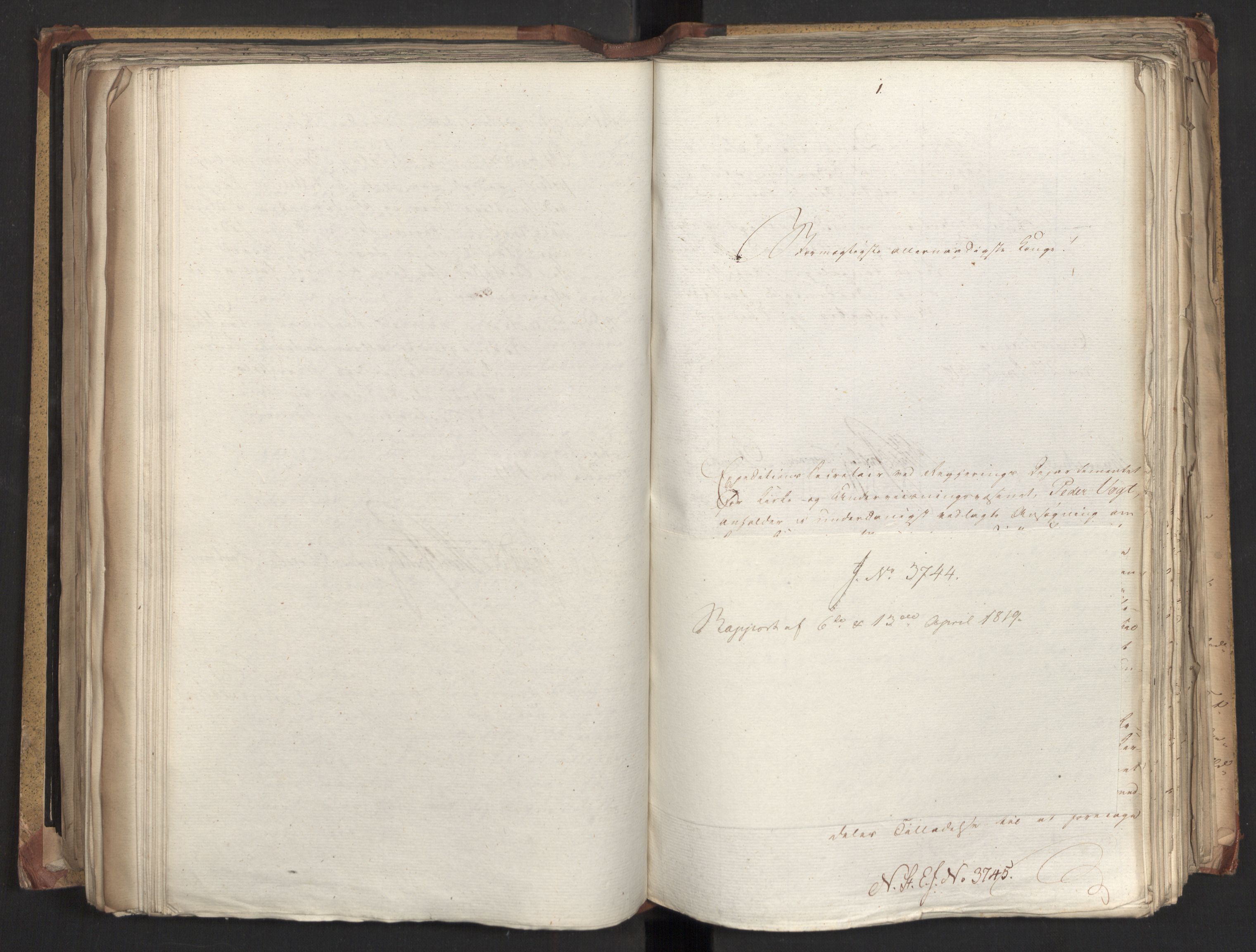 Statsrådsavdelingen i Stockholm, AV/RA-S-1003/D/Da/L0018: Regjeringsinnstillinger nr. 3599-3855, 1819, s. 313