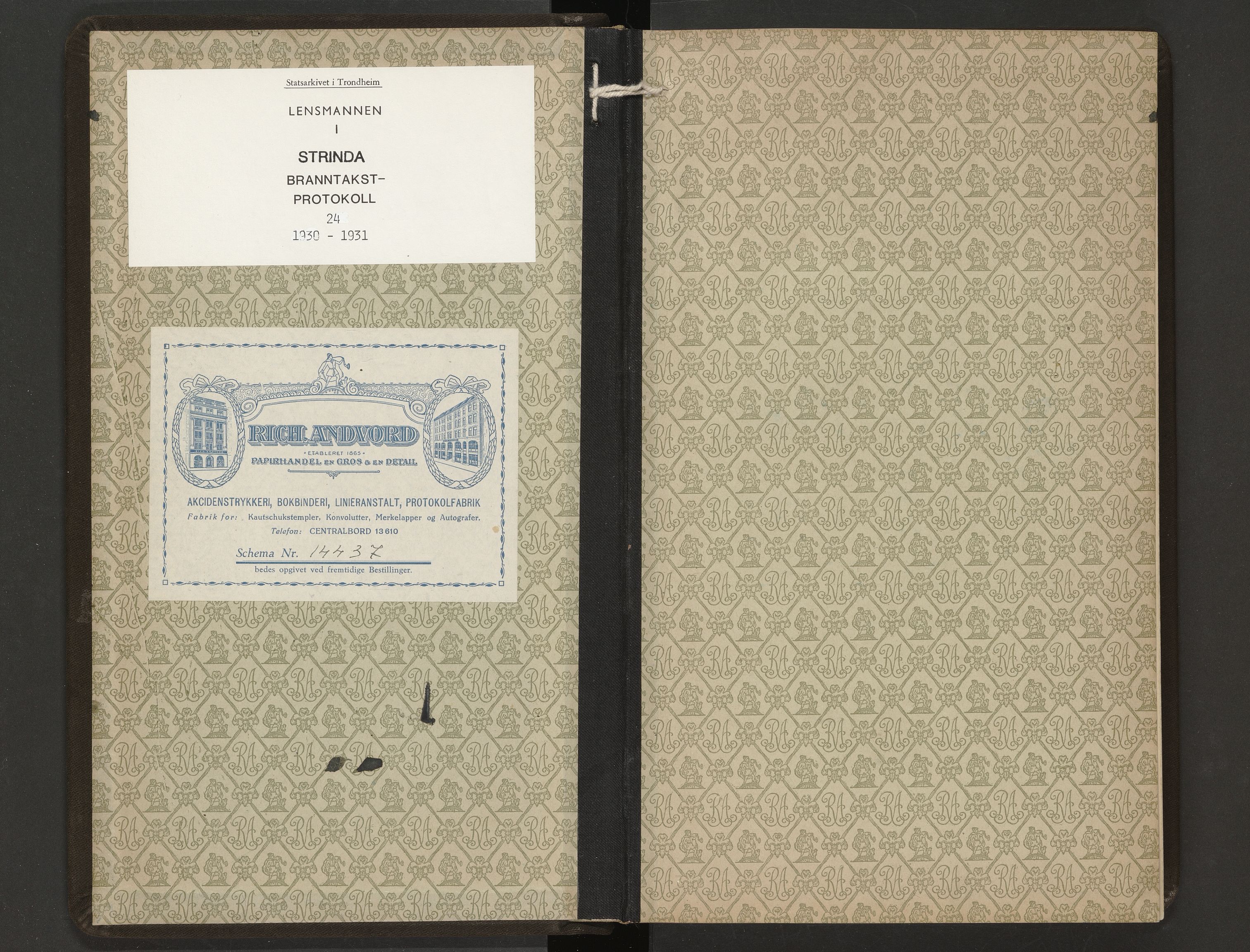 Norges Brannkasse Strinda, SAT/A-5516/Fa/L0024: Branntakstprotokoll, 1930-1931