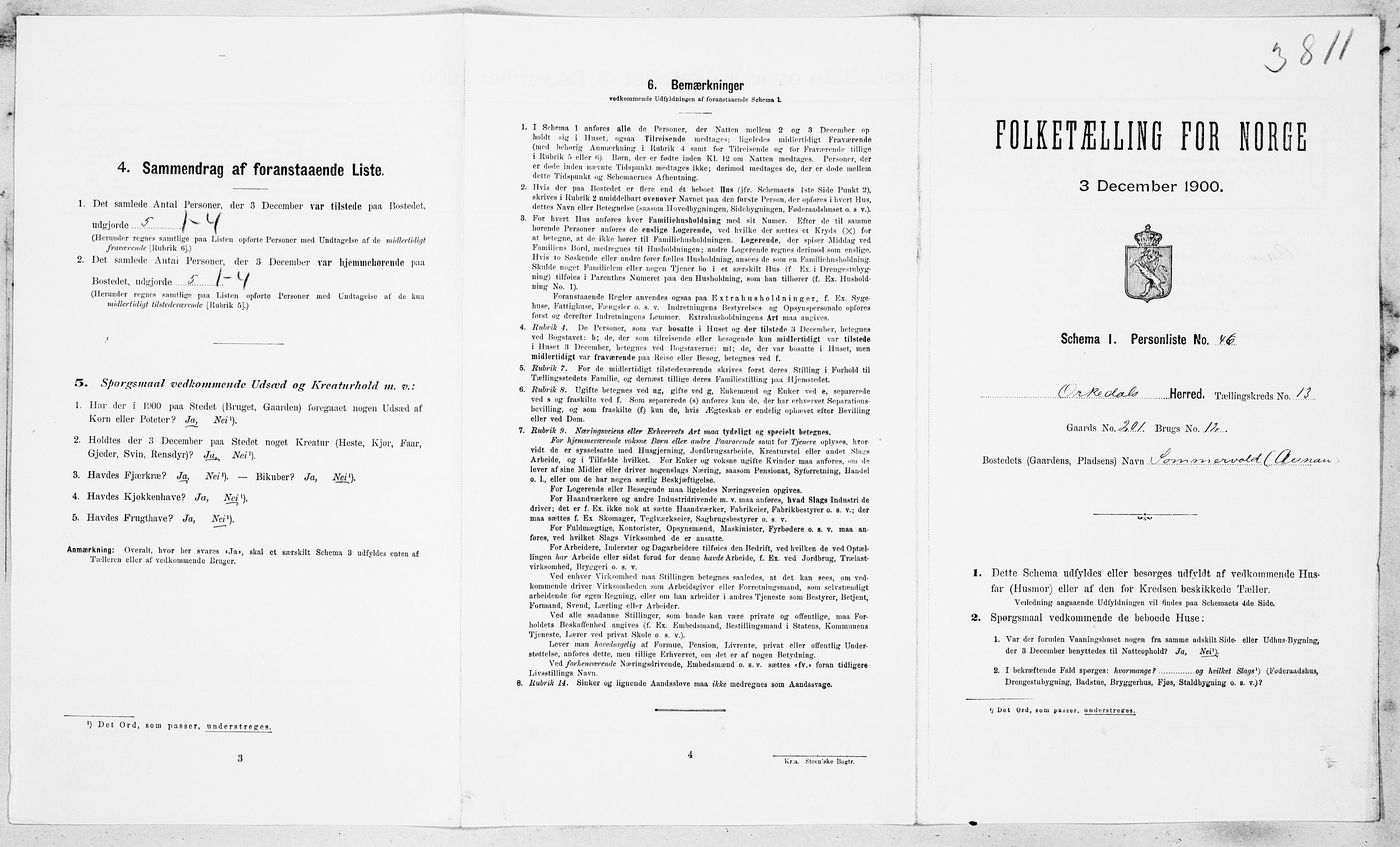 SAT, Folketelling 1900 for 1638 Orkdal herred, 1900, s. 1866