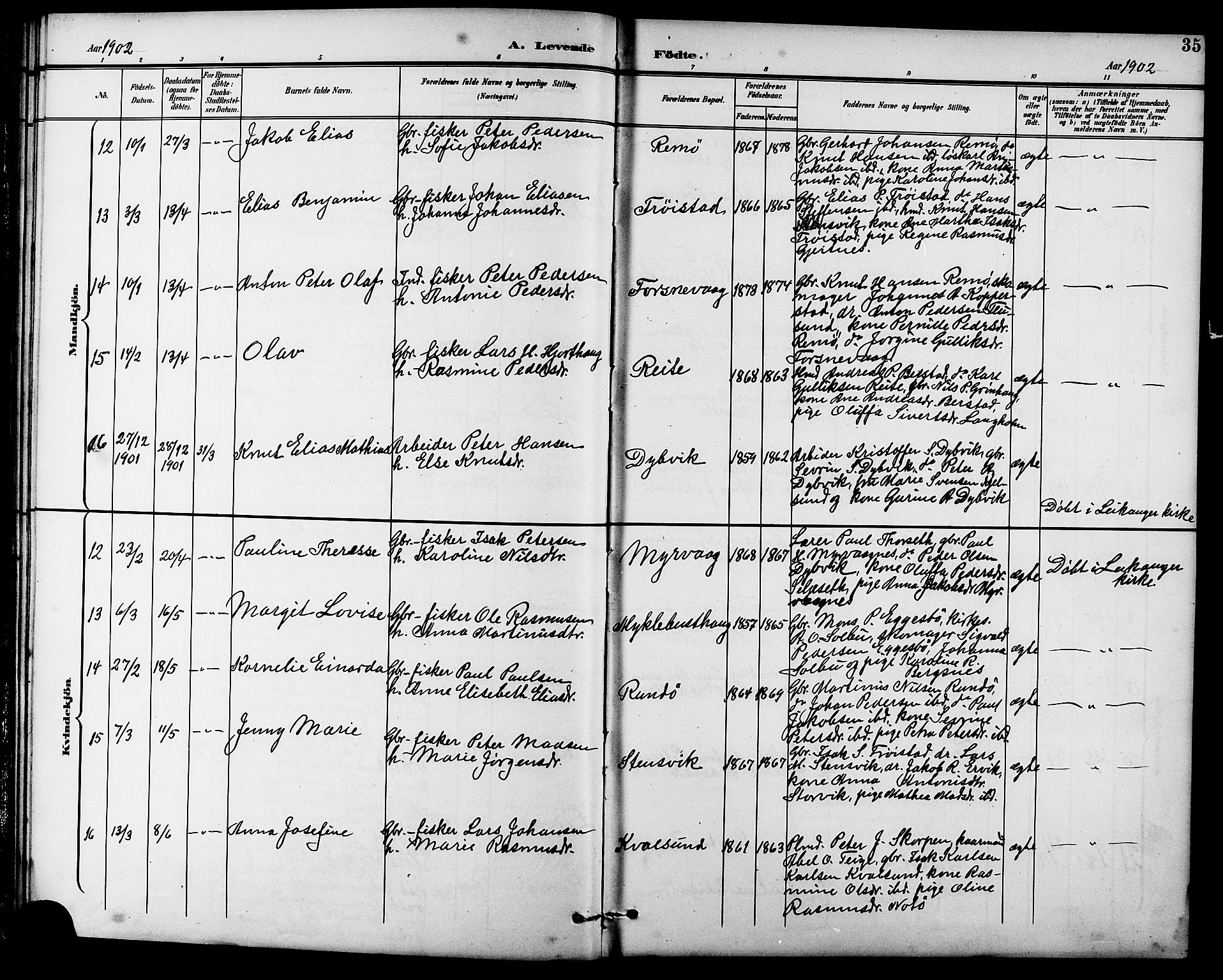 Ministerialprotokoller, klokkerbøker og fødselsregistre - Møre og Romsdal, AV/SAT-A-1454/507/L0082: Klokkerbok nr. 507C05, 1896-1914, s. 35