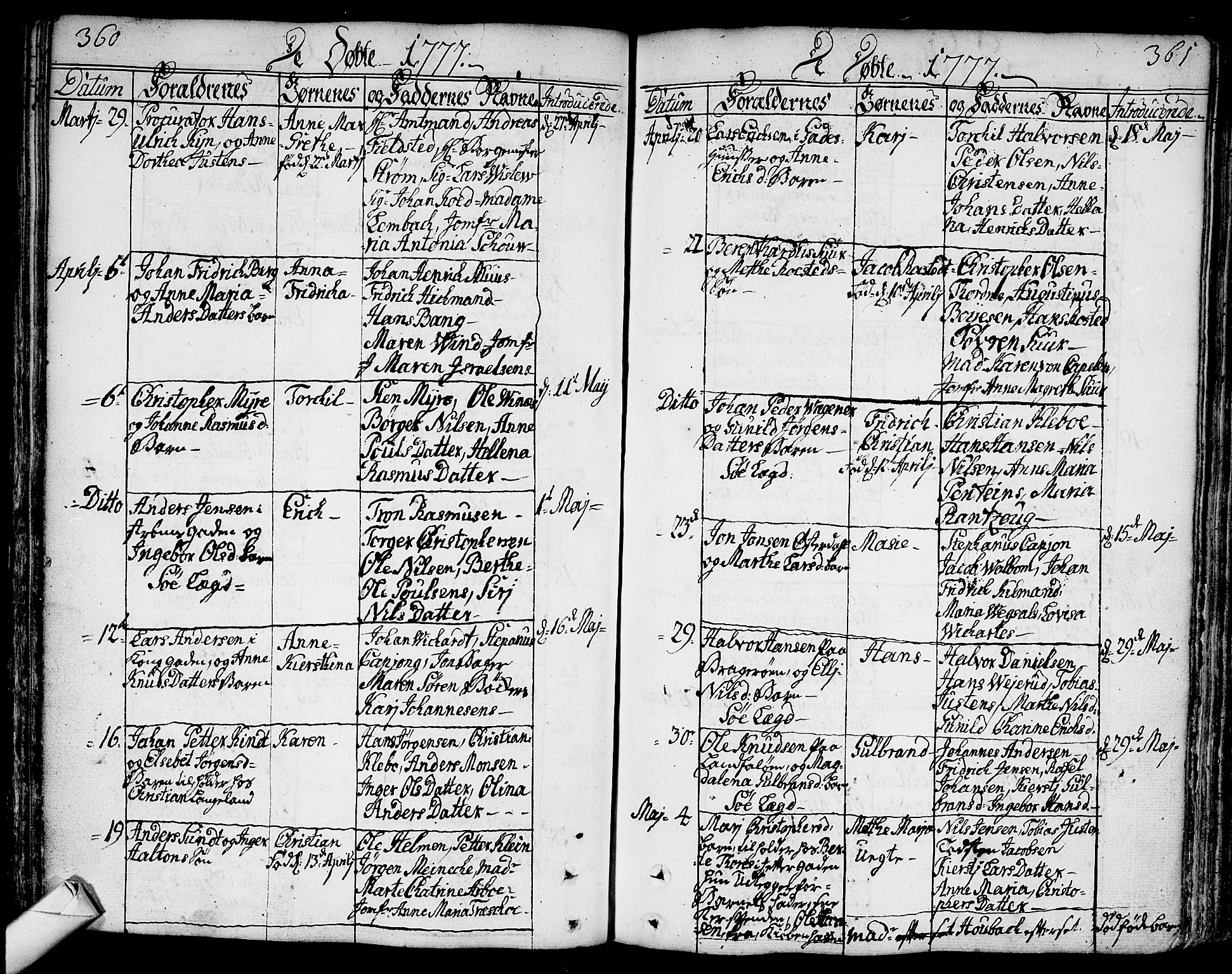 Bragernes kirkebøker, SAKO/A-6/F/Fa/L0005: Ministerialbok nr. I 5, 1759-1781, s. 360-361